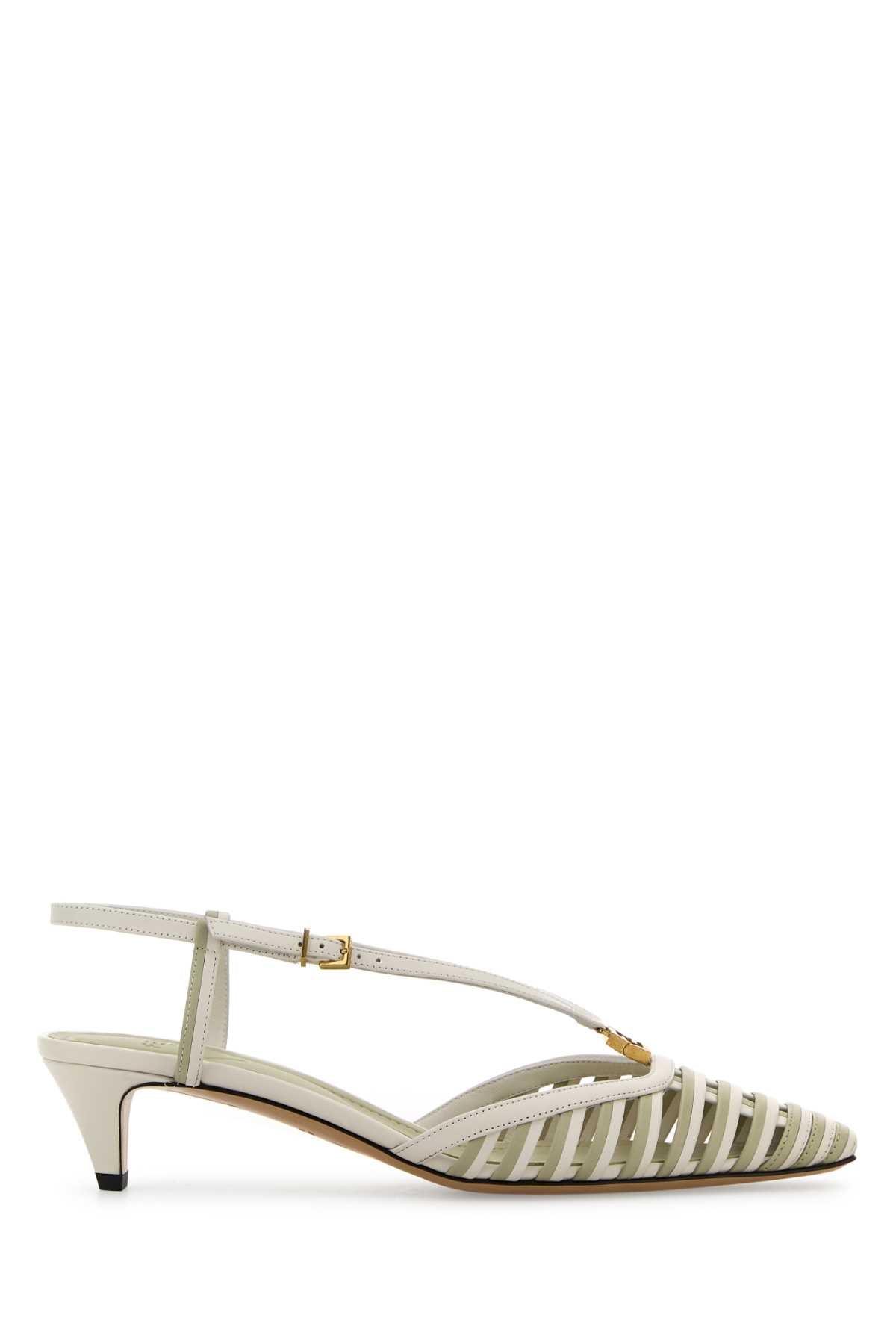 FENDI Two-Tone Leather Slingback Pumps