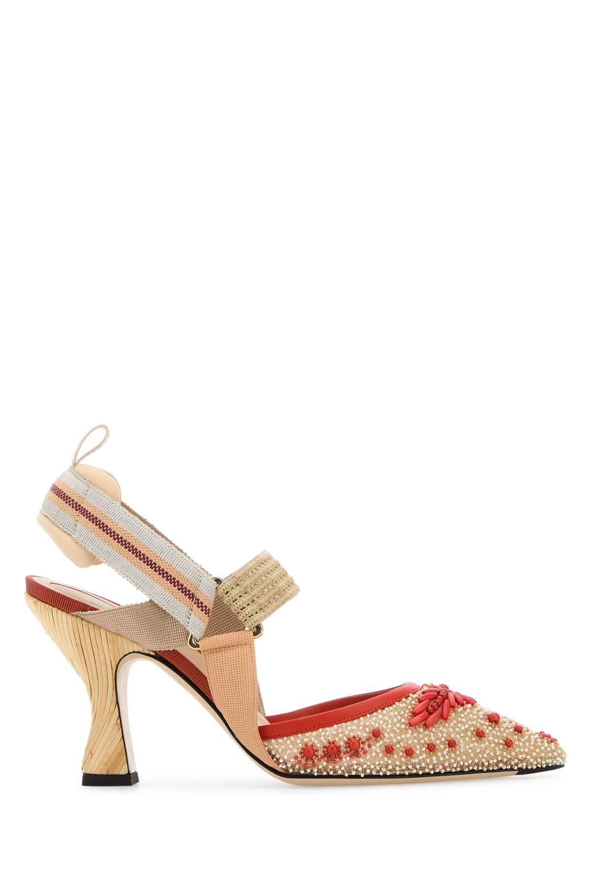 FENDI Embellished Fabric Pumps
