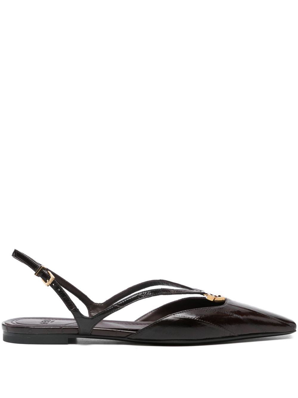 FENDI Pointed Square Toe Slingback Pumps