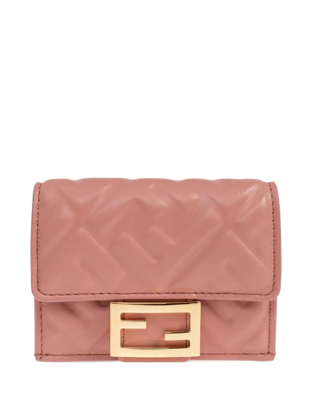 FENDI Mini Nappa Leather Baguette Trifold Wallet (W 9.5 x H 7.5 x D 3 CM)