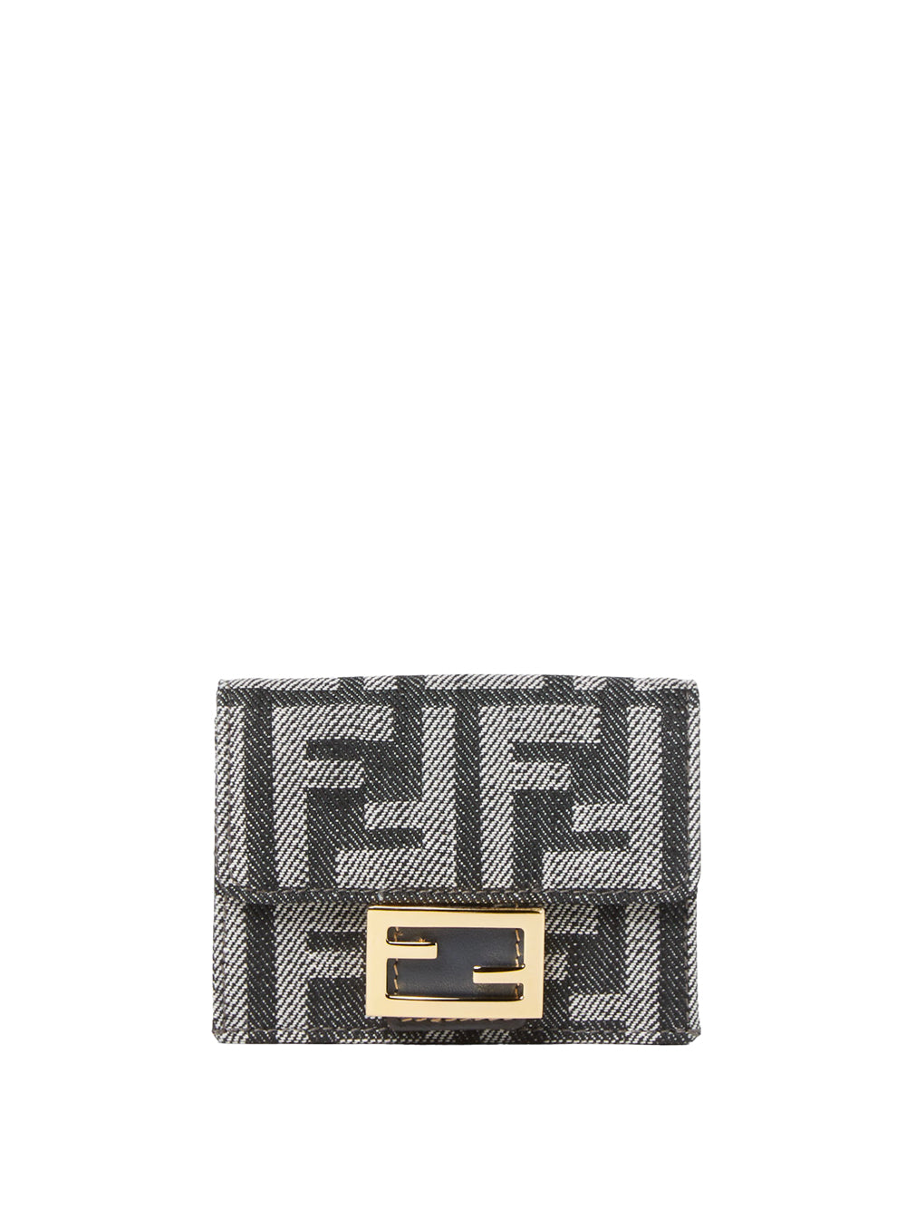 FENDI Mini Tri-Fold Wallet in Jacquard Denim Effect