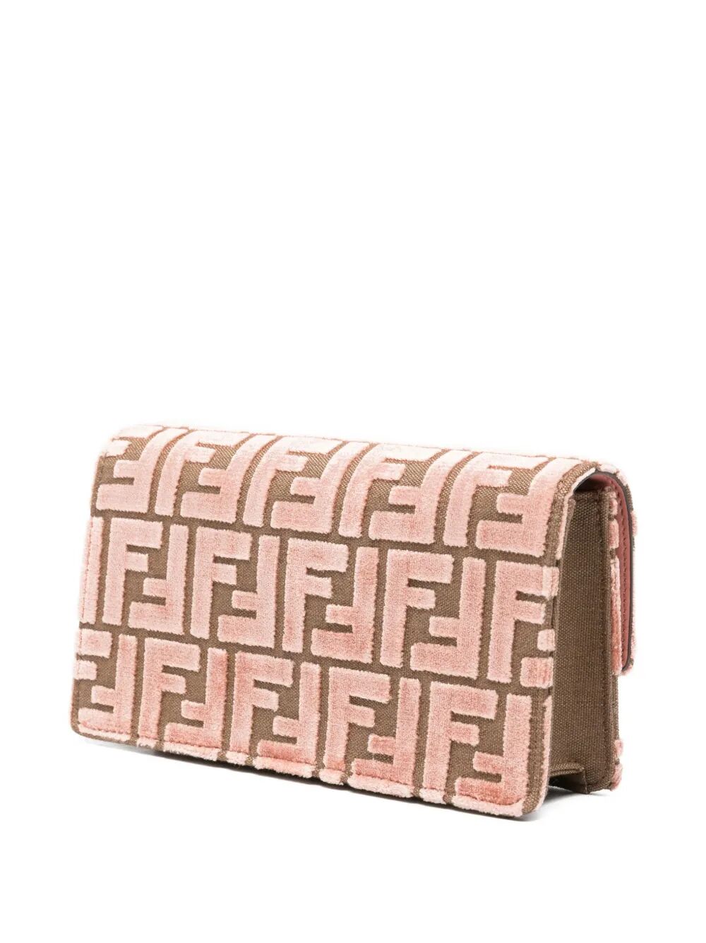 FENDI Mini Wallet on Chain Baguette in FF Jacquard Velvet