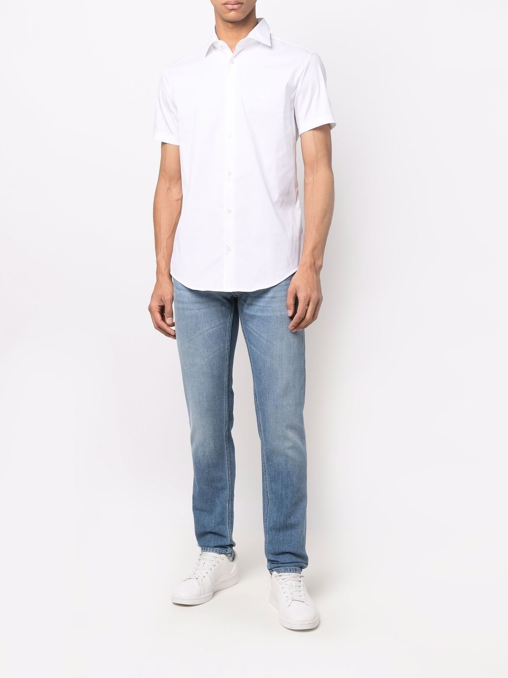 EMPORIO ARMANI Classic Cotton Shirt for Men - Short Sleeves