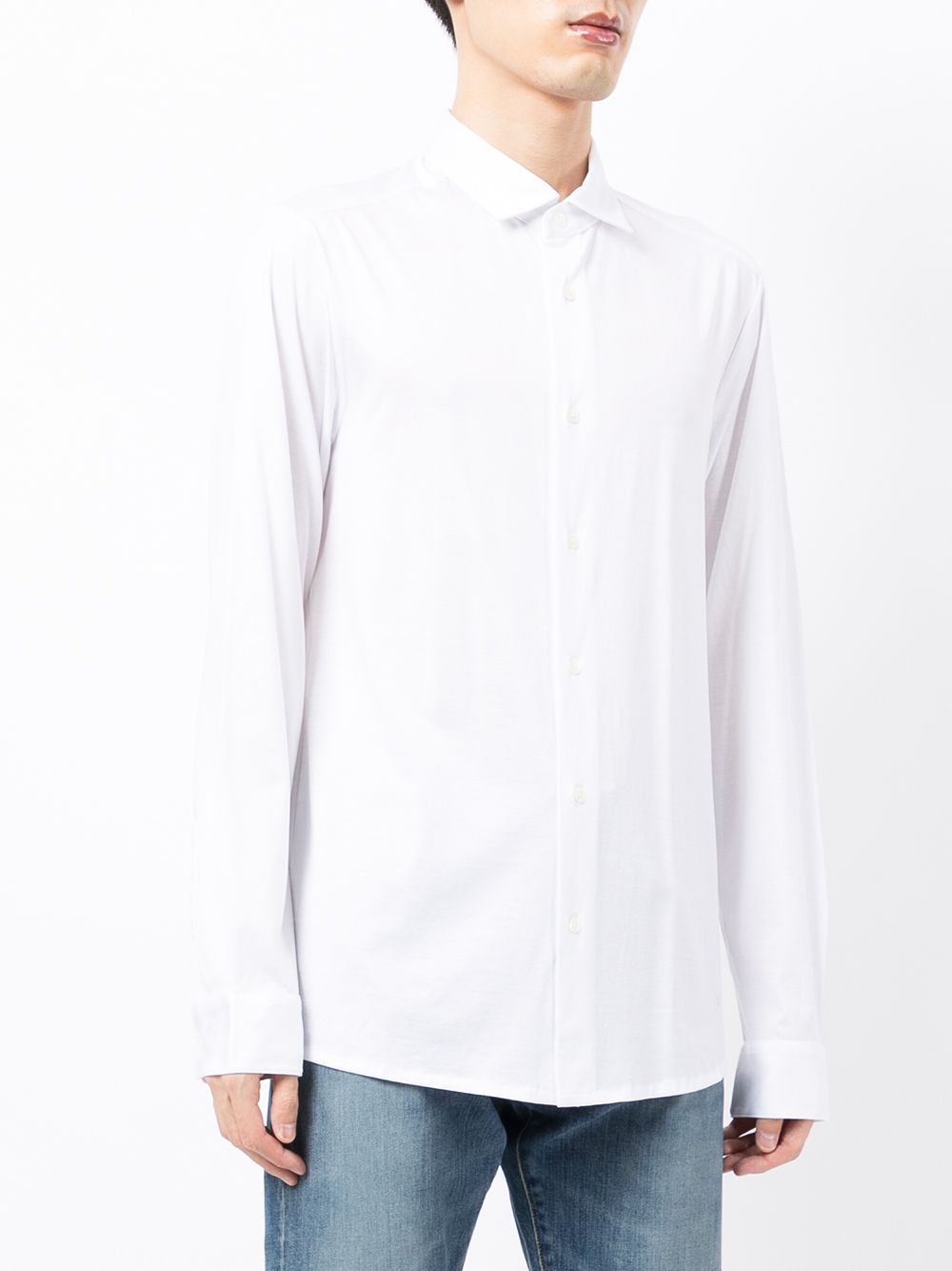 EMPORIO ARMANI Cotton Blend Shirt with Spread Collar for Men - FW25