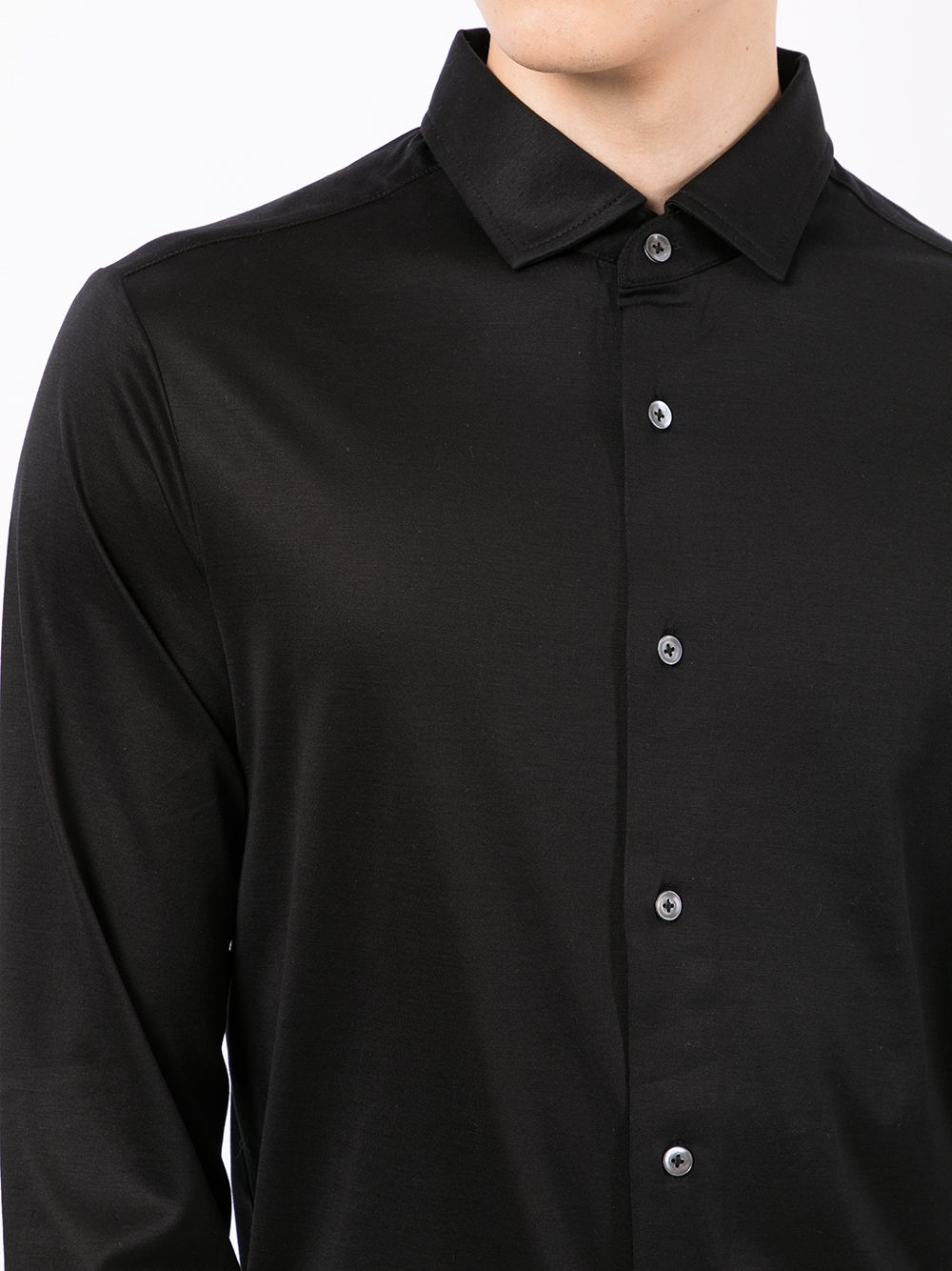 EMPORIO ARMANI Cotton Blend Classic Collar Shirt for Men - FW25