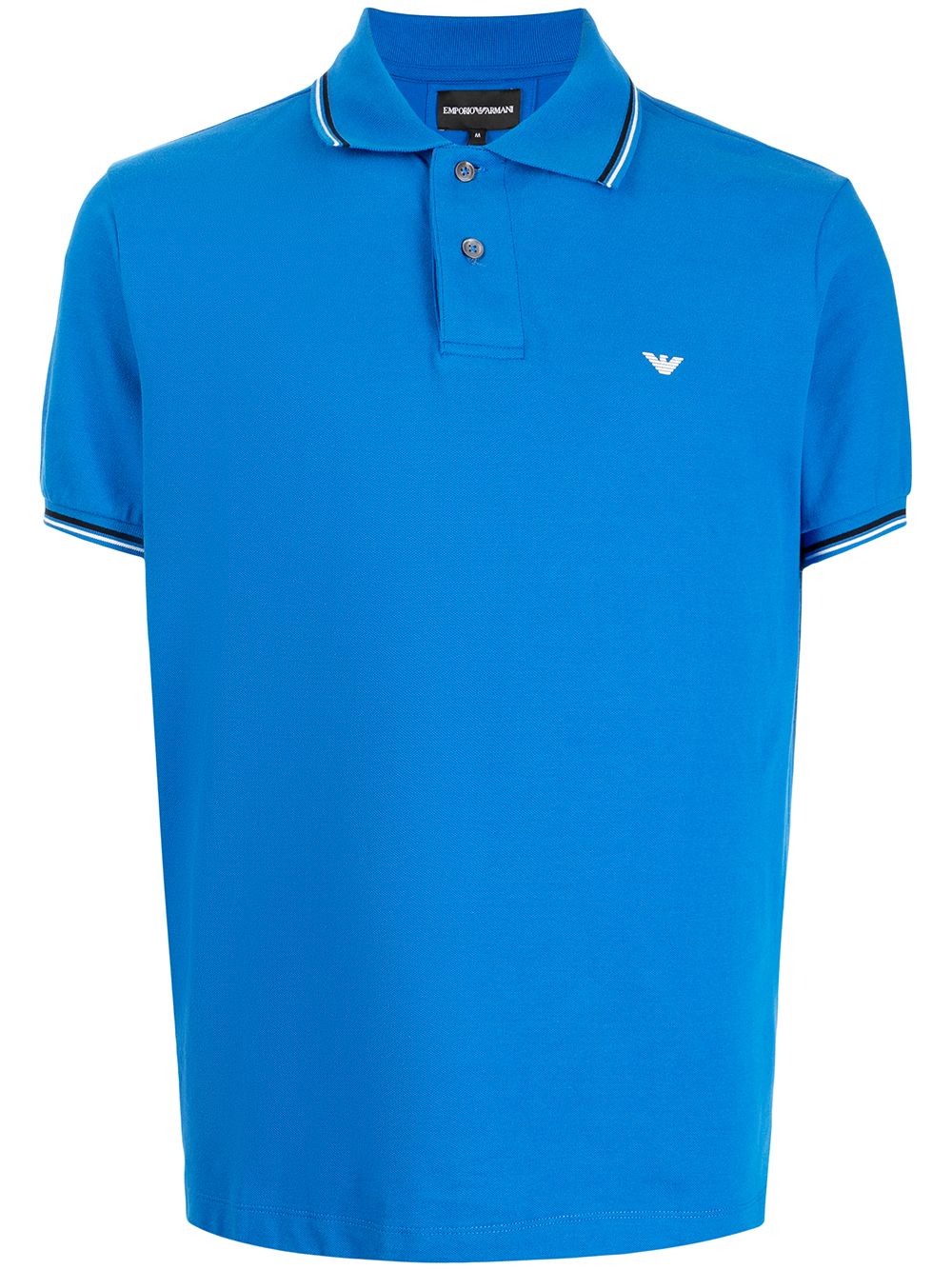 EMPORIO ARMANI Cotton Polo Shirt with Embroidered Logo - Size Available