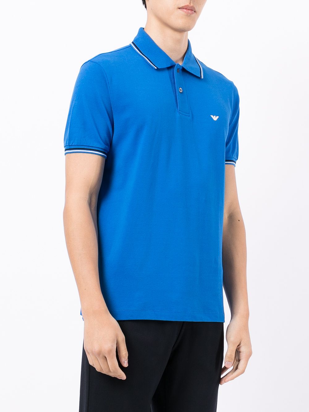 EMPORIO ARMANI Cotton Polo Shirt with Embroidered Logo - Size Available