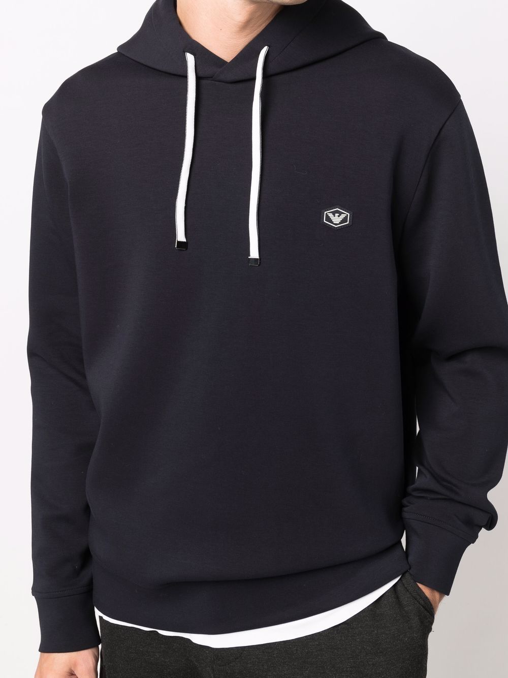 EMPORIO ARMANI Logo Cotton Blend Hoodie for Men