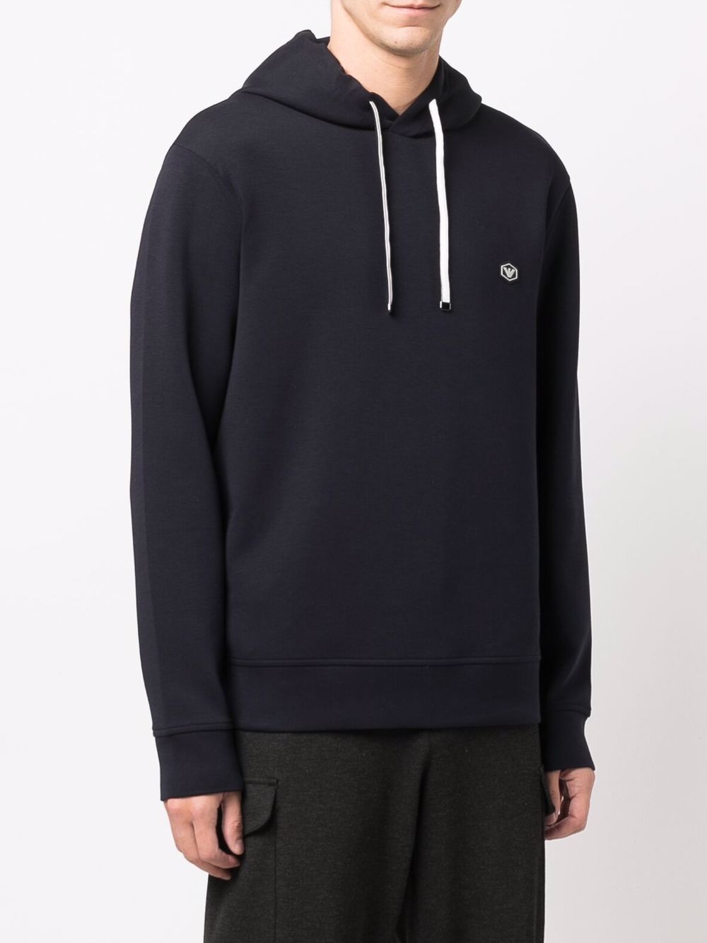 EMPORIO ARMANI Logo Cotton Blend Hoodie for Men