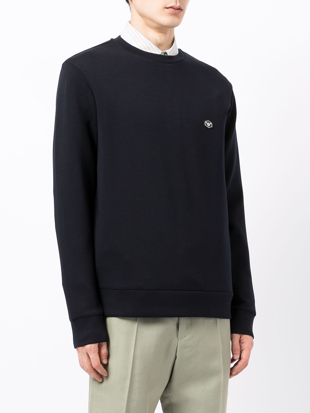 EMPORIO ARMANI Crewneck Sweatshirt with Ribbed Detailing - FW25