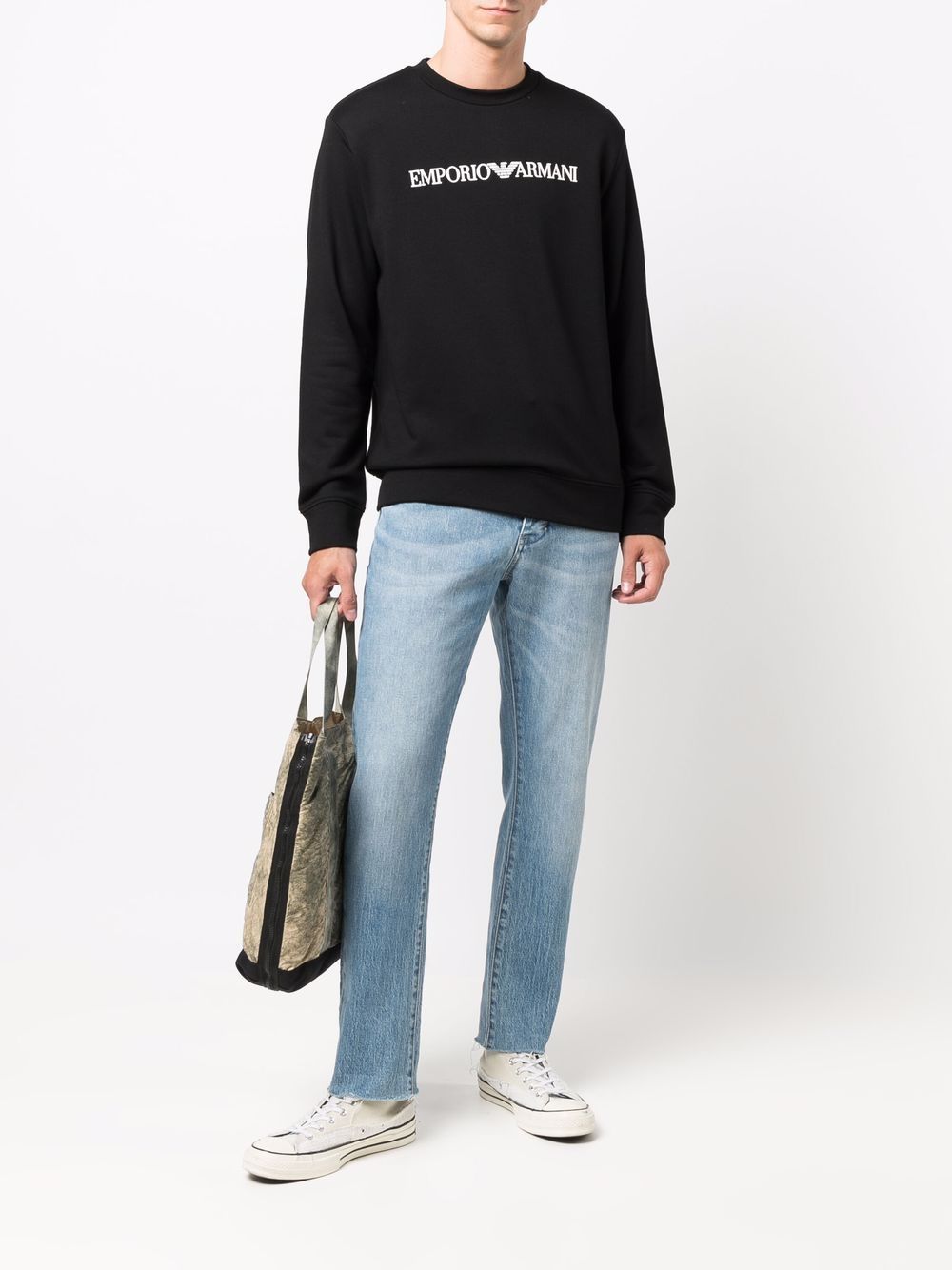 EMPORIO ARMANI Cotton Blend Crewneck Sweatshirt