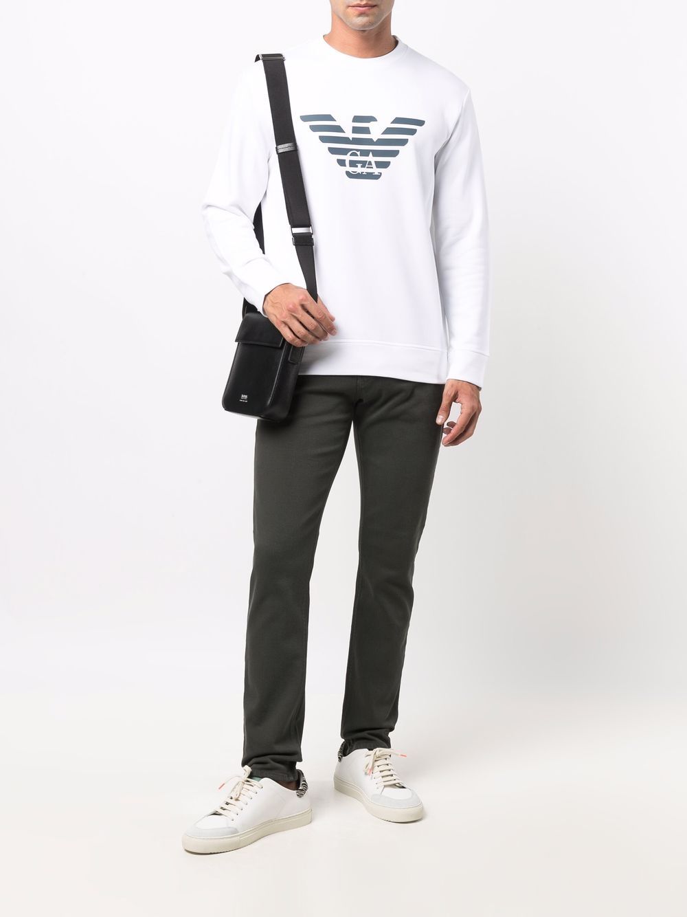 EMPORIO ARMANI Logo-Printed Cotton Sweatshirt for Men - SS25