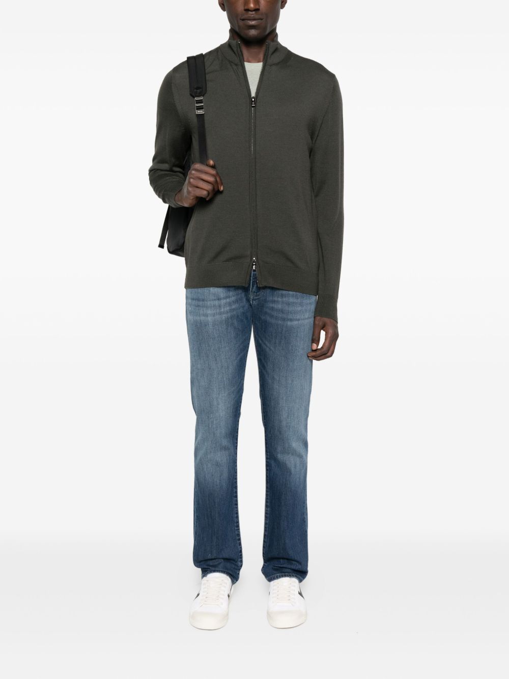 EMPORIO ARMANI Men's Wool Zipped Cardigan