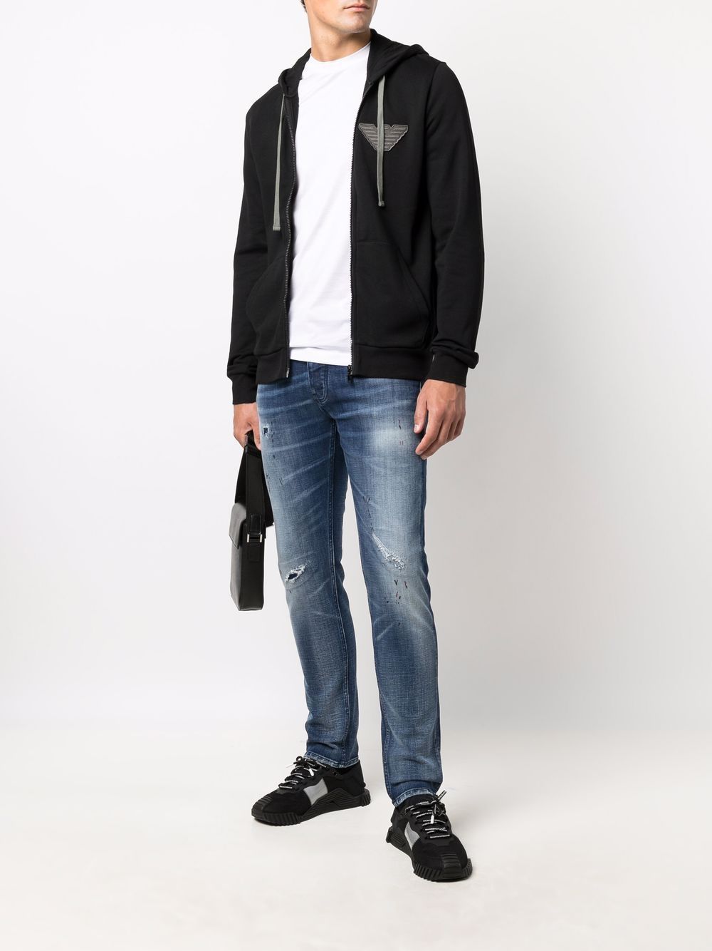 EMPORIO ARMANI Logo Cotton Blend T-Shirt - Men's FW25