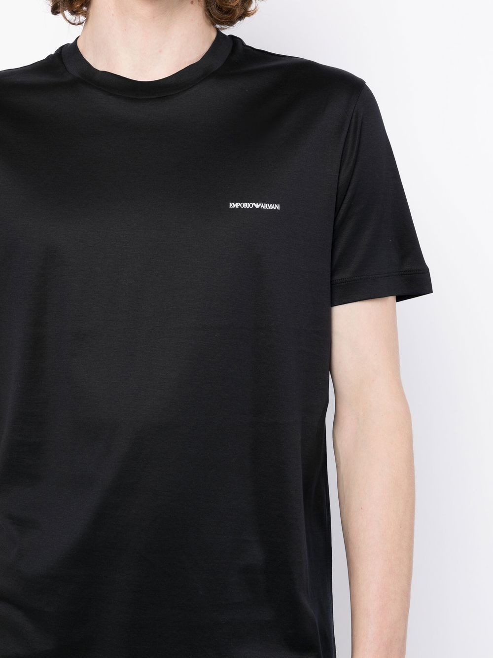 EMPORIO ARMANI Logo Cotton Blend Crew Neck T-Shirt