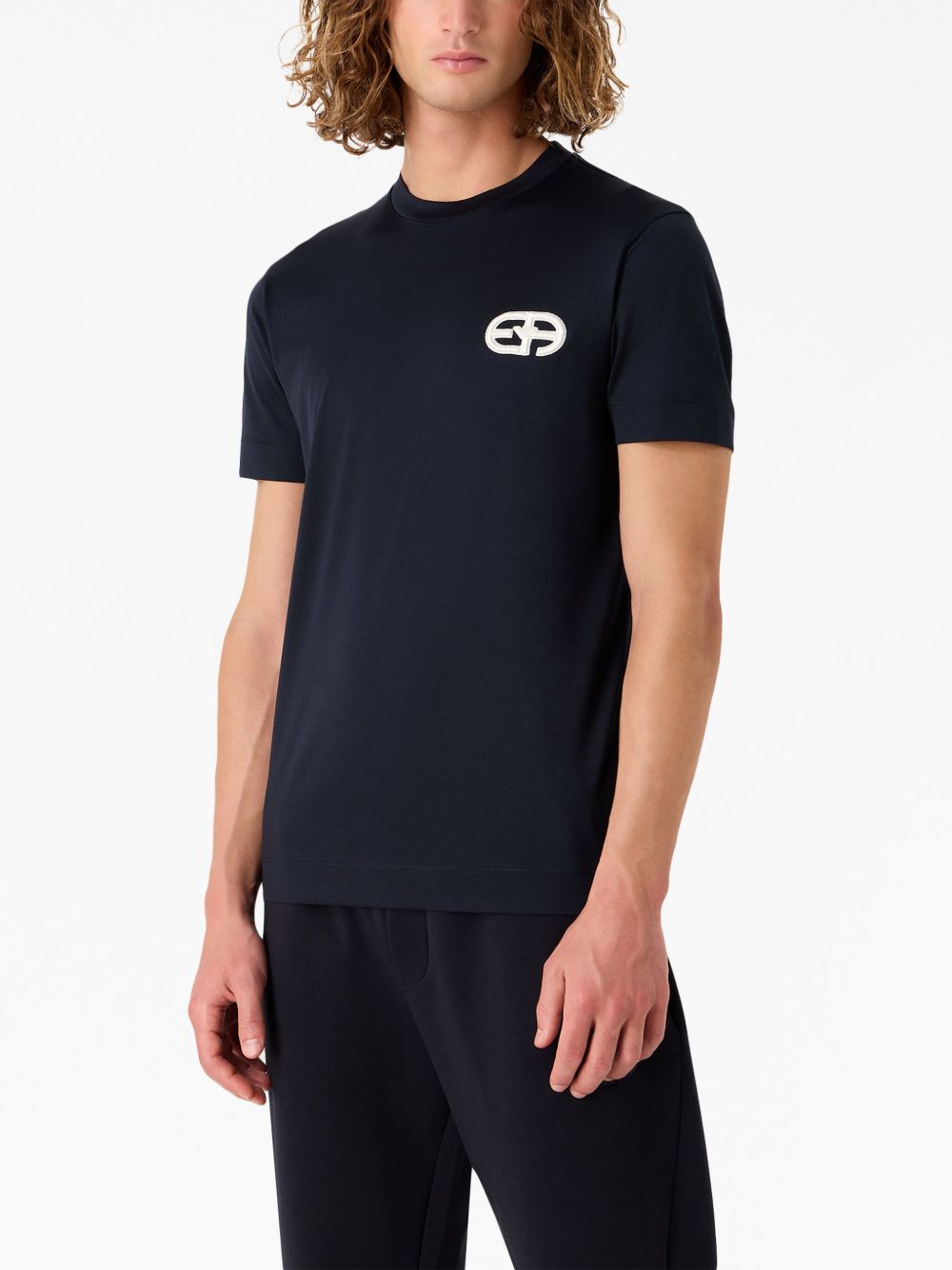 EMPORIO ARMANI Logo Cotton Blend T-Shirt for Men - FW25