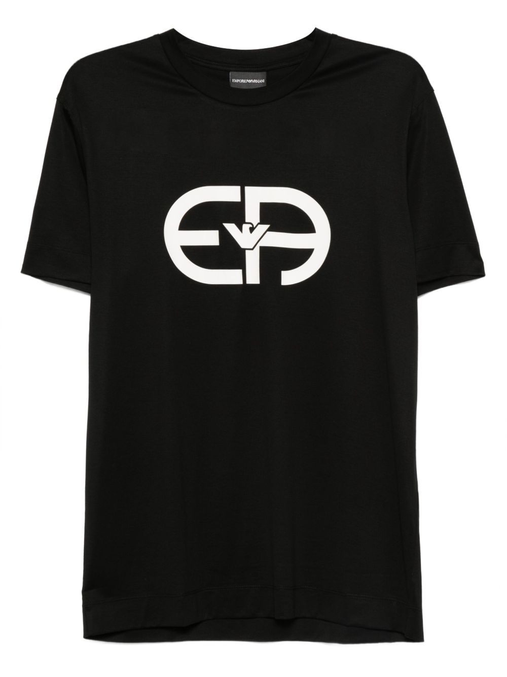 EMPORIO ARMANI Logo Cotton Blend T-Shirt - Short Sleeves - Crew Neck
