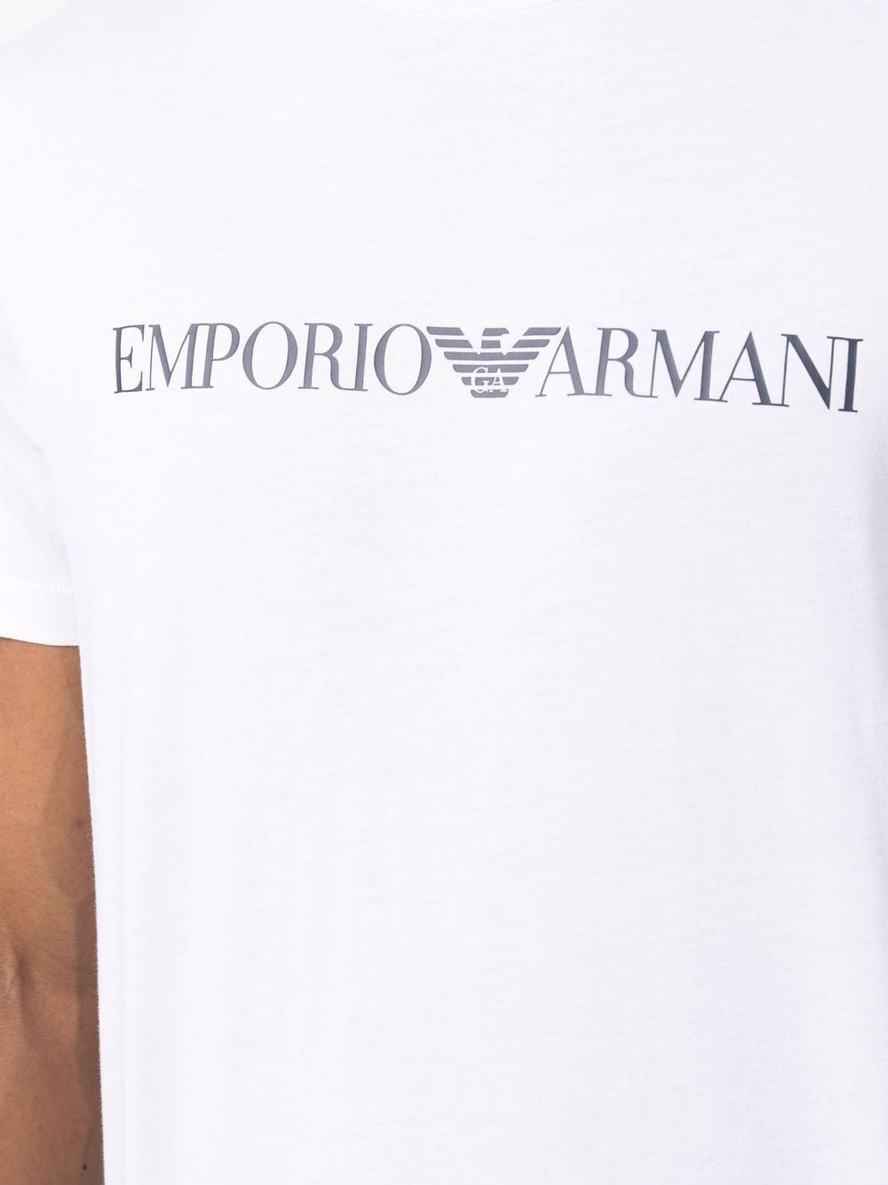 EMPORIO ARMANI Logo Print Cotton T-Shirt for Men - SS25
