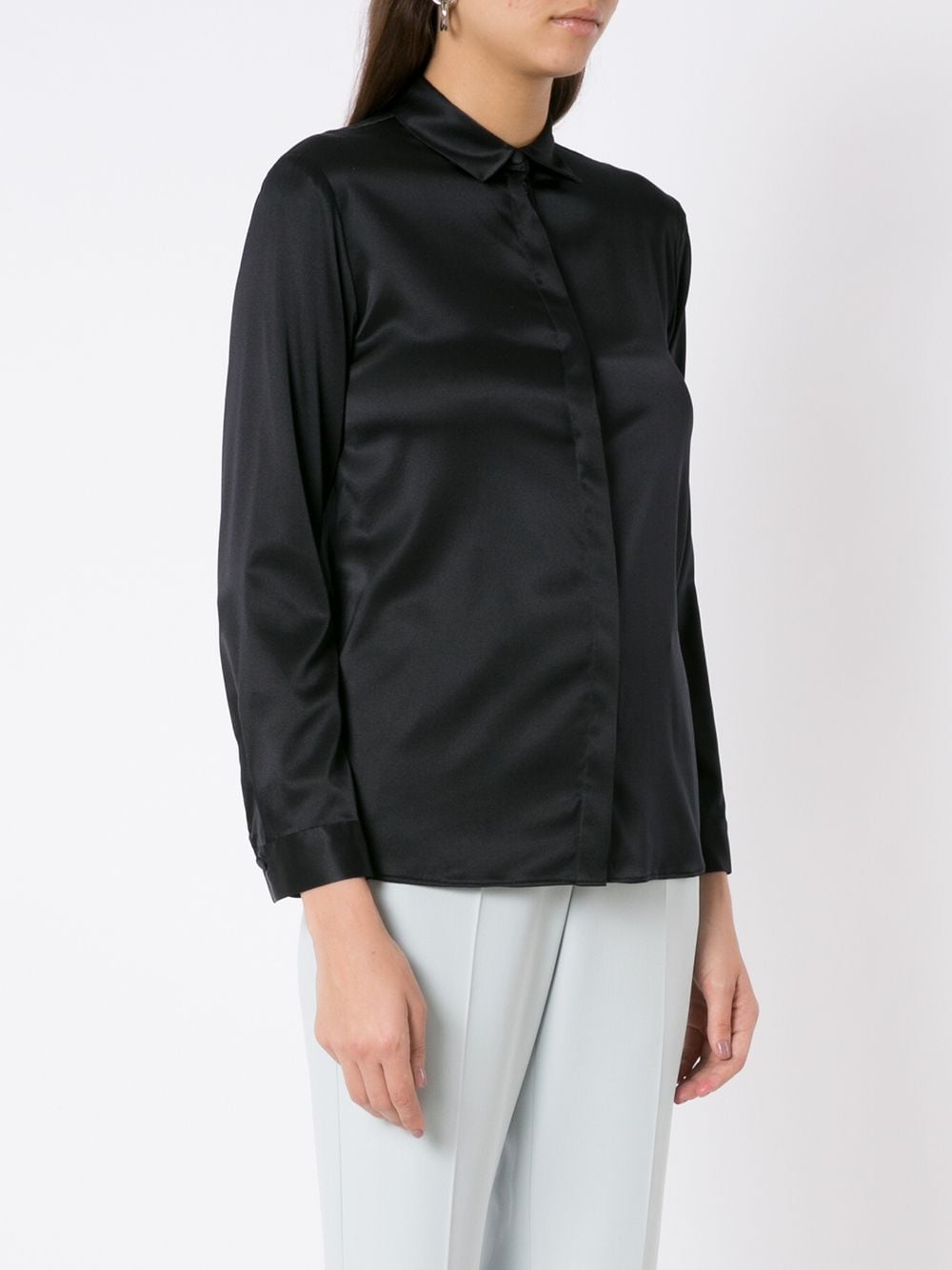 EMPORIO ARMANI Silk Long-Sleeve Shirt