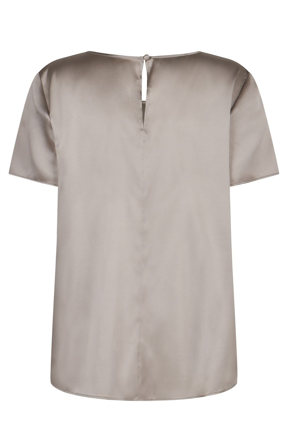 EMPORIO ARMANI Silk Satin T-Shirt with Back Button Fastening