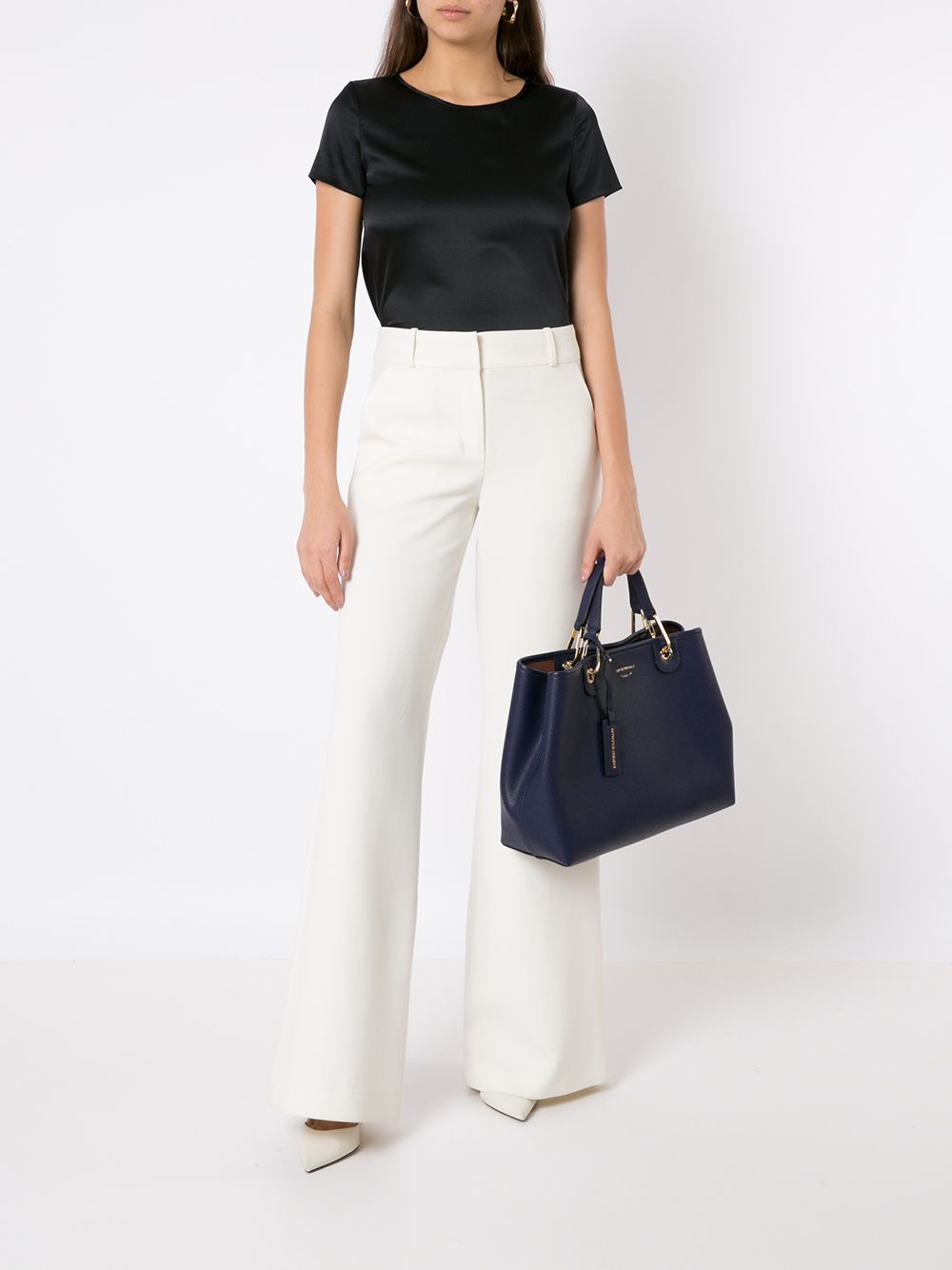 EMPORIO ARMANI Silk Scoop Neck T-Shirt - Women’s