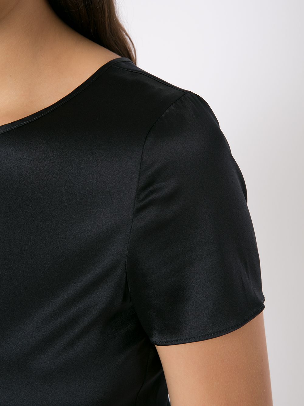 EMPORIO ARMANI Silk Scoop Neck T-Shirt - Women’s