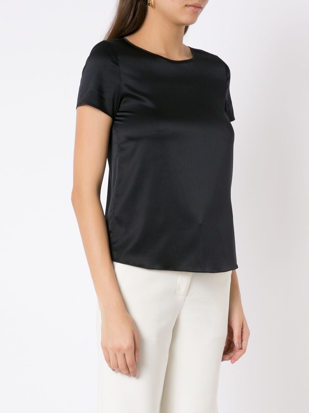 EMPORIO ARMANI Silk Scoop Neck T-Shirt - Women’s