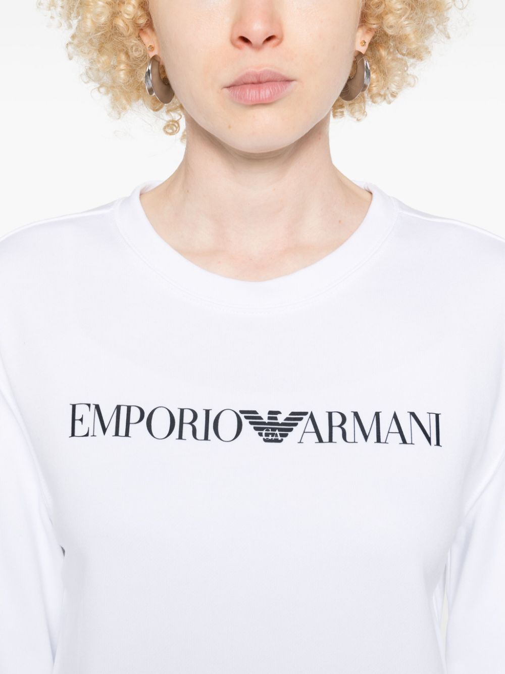 EMPORIO ARMANI Logo Cotton Sweatshirt for Women