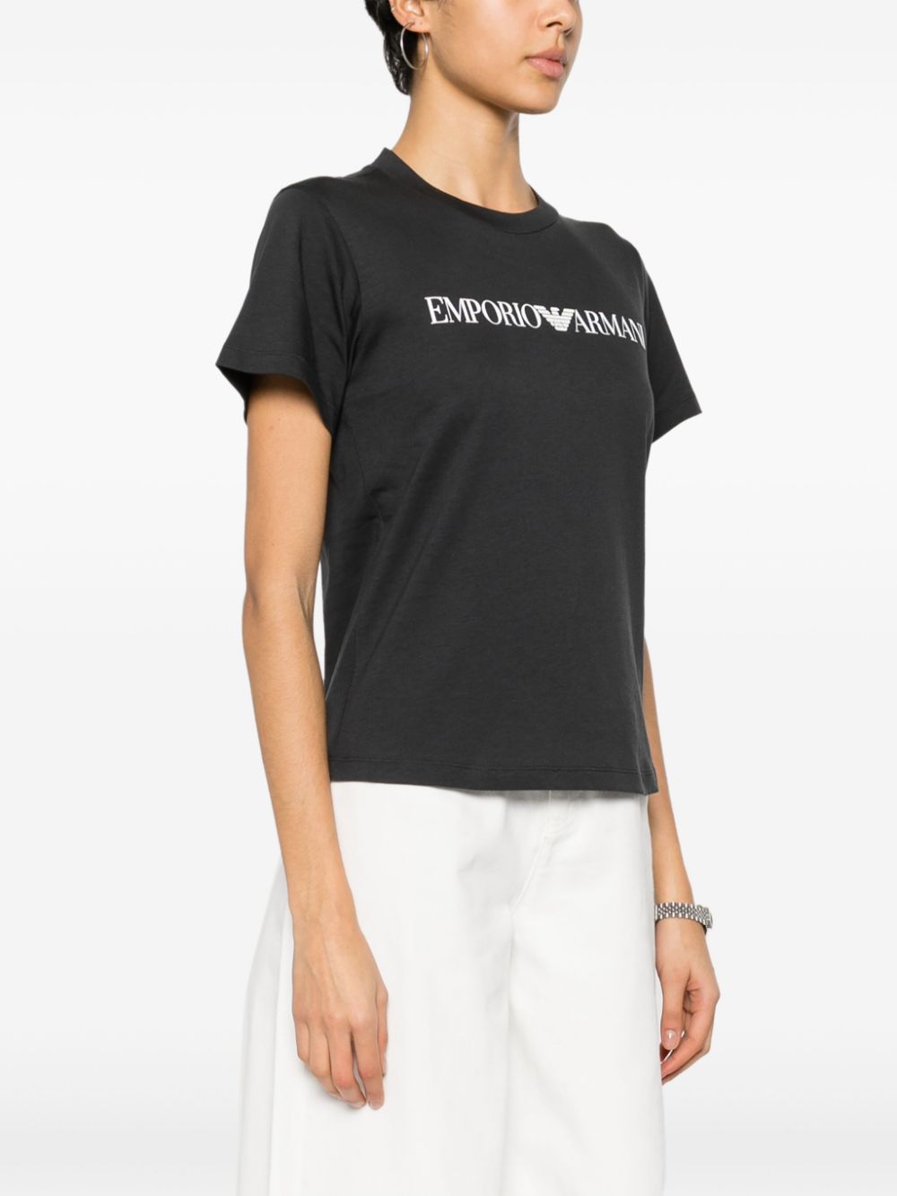 EMPORIO ARMANI Logo Cotton T-Shirt for Women - SS25
