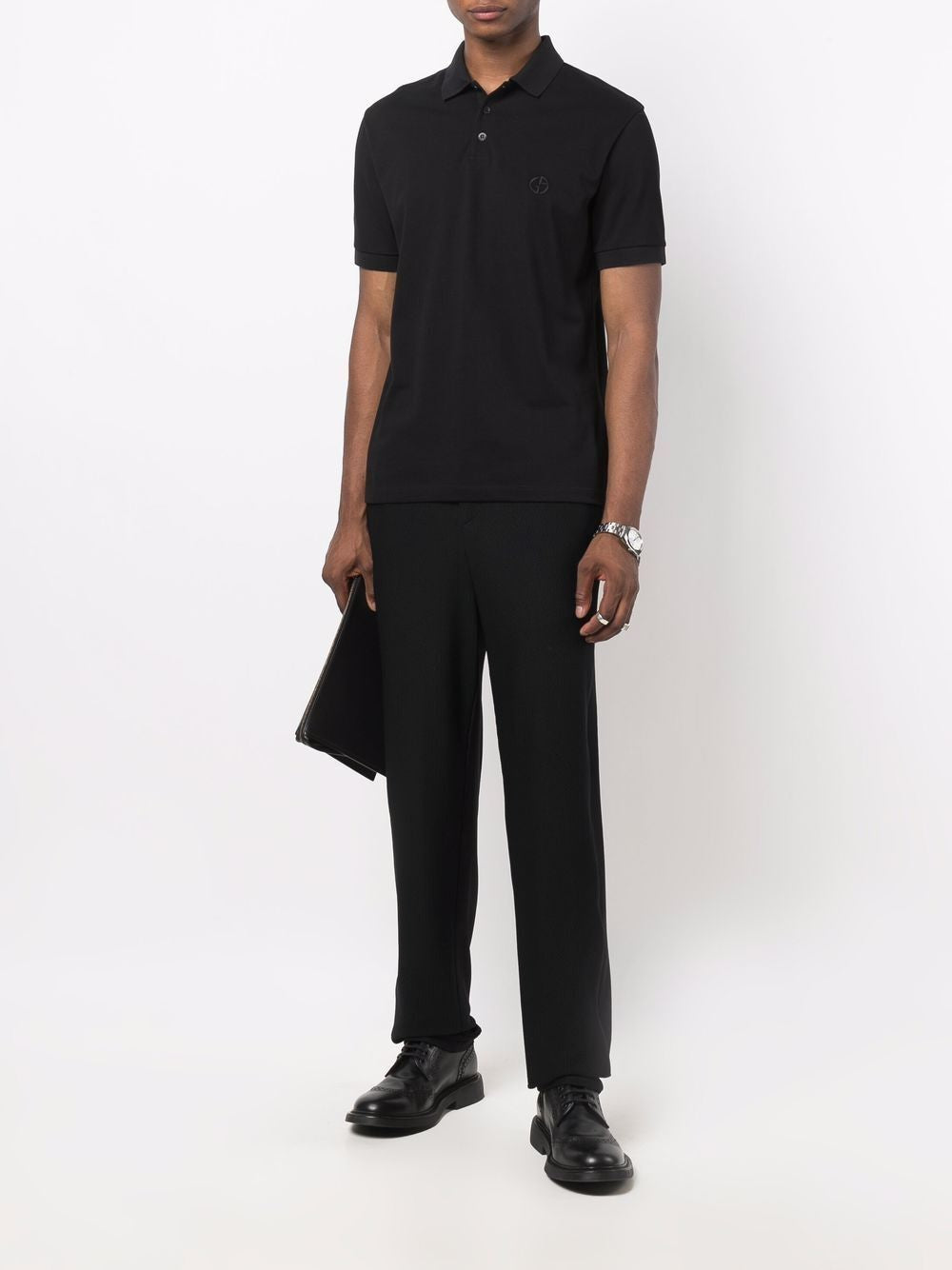 GIORGIO ARMANI Stretch Cotton Polo Shirt for Men