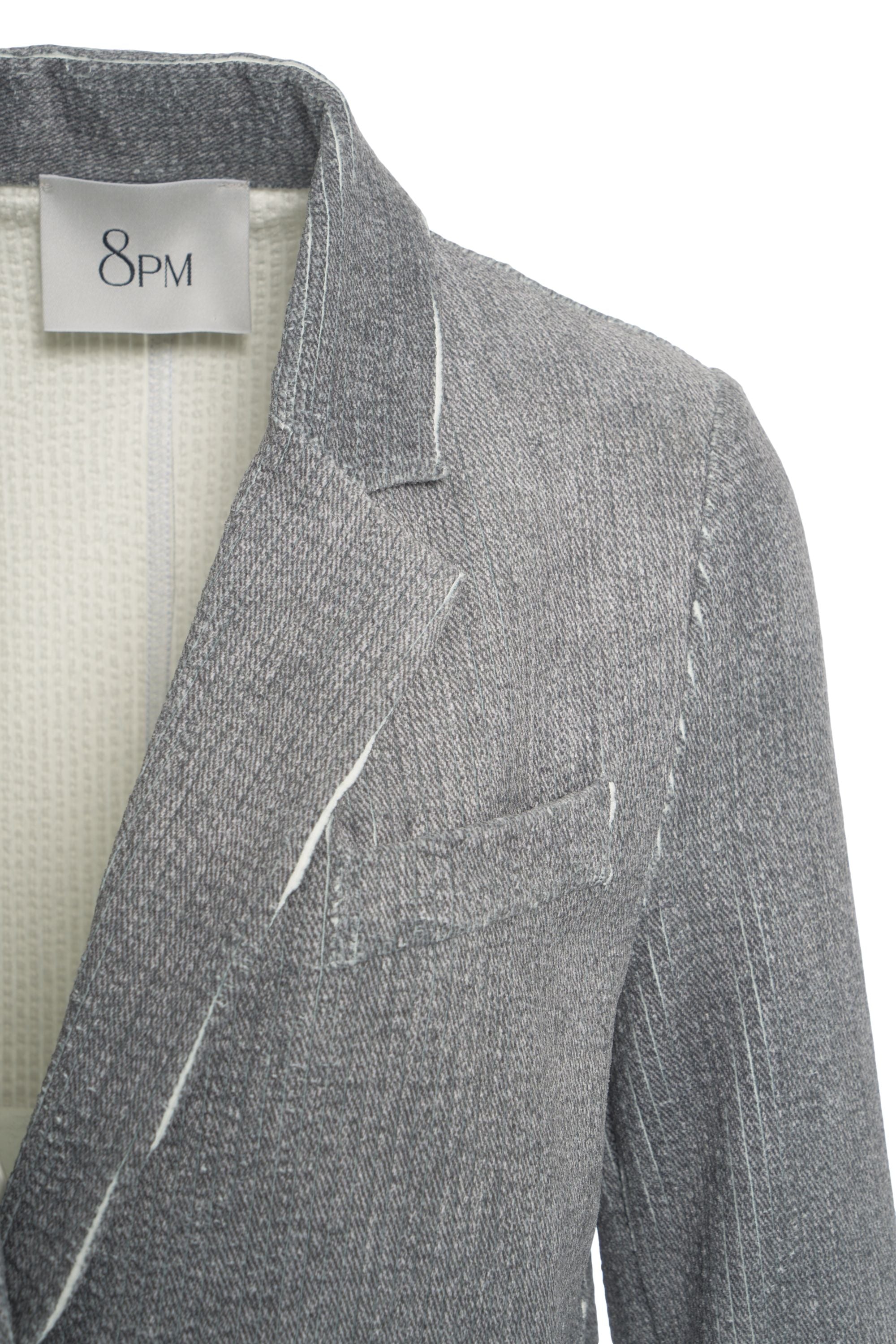 8PM Chic Single-Breasted Blazer with Contrasting Stitching