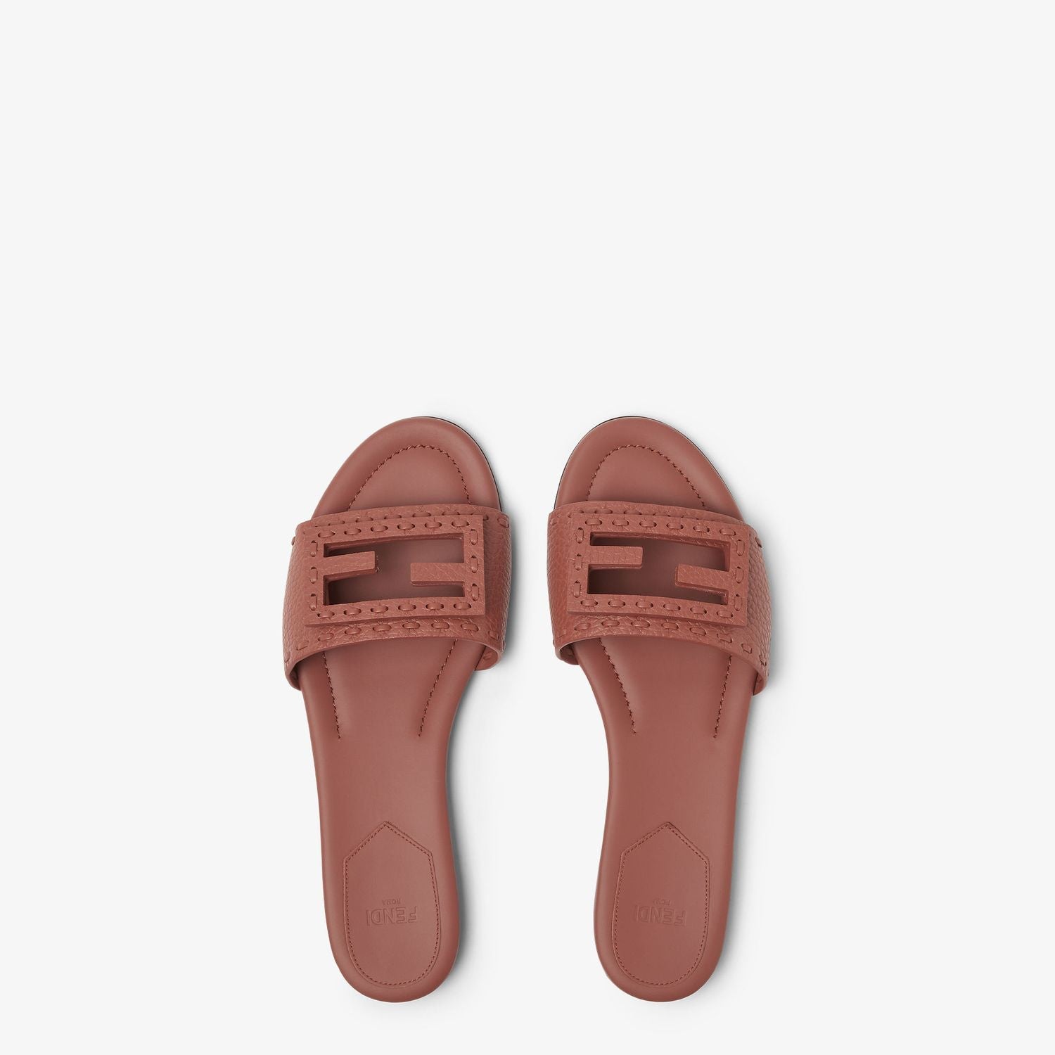 FENDI Leather Baguette Slippers - Sunshine Flat Martellato
