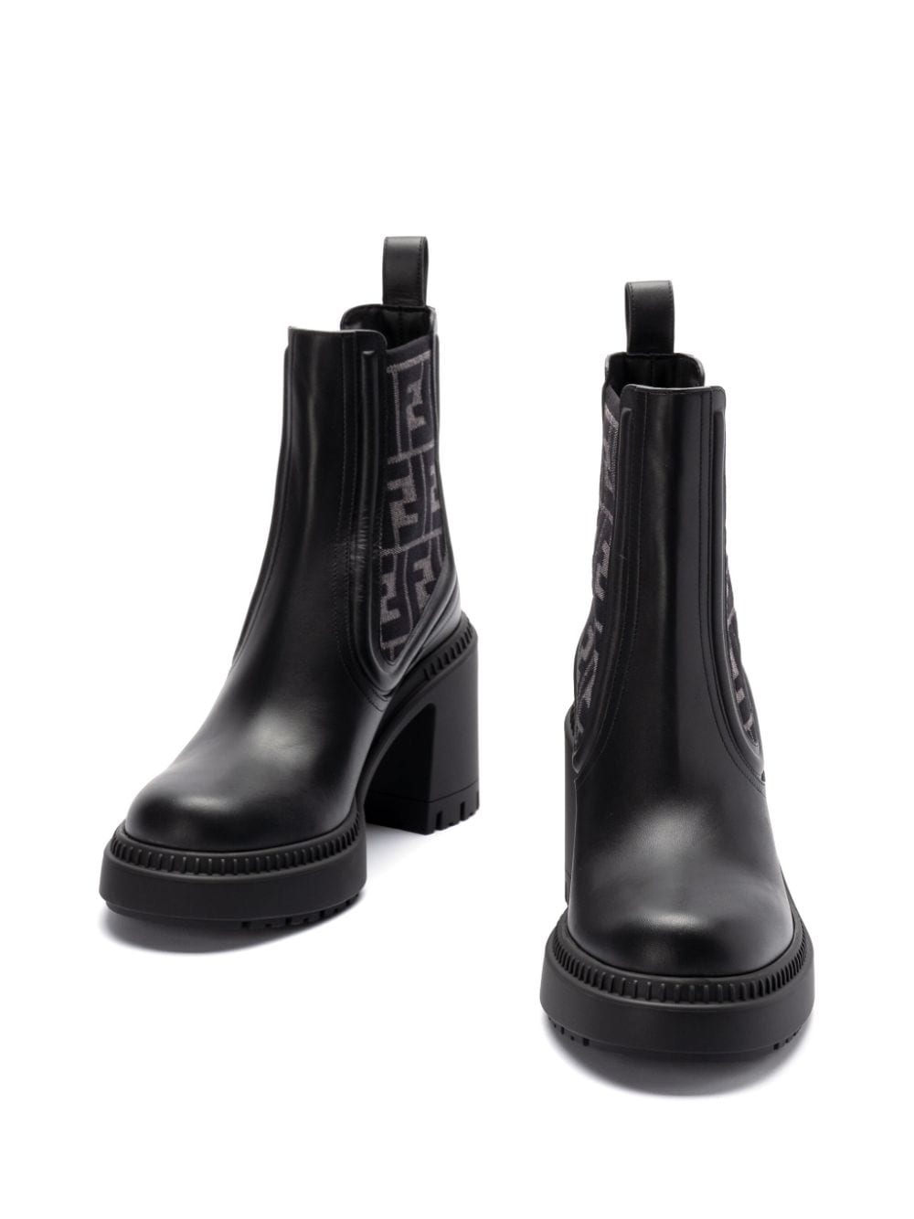 FENDI Leather Embossed Monogram Boots for Women