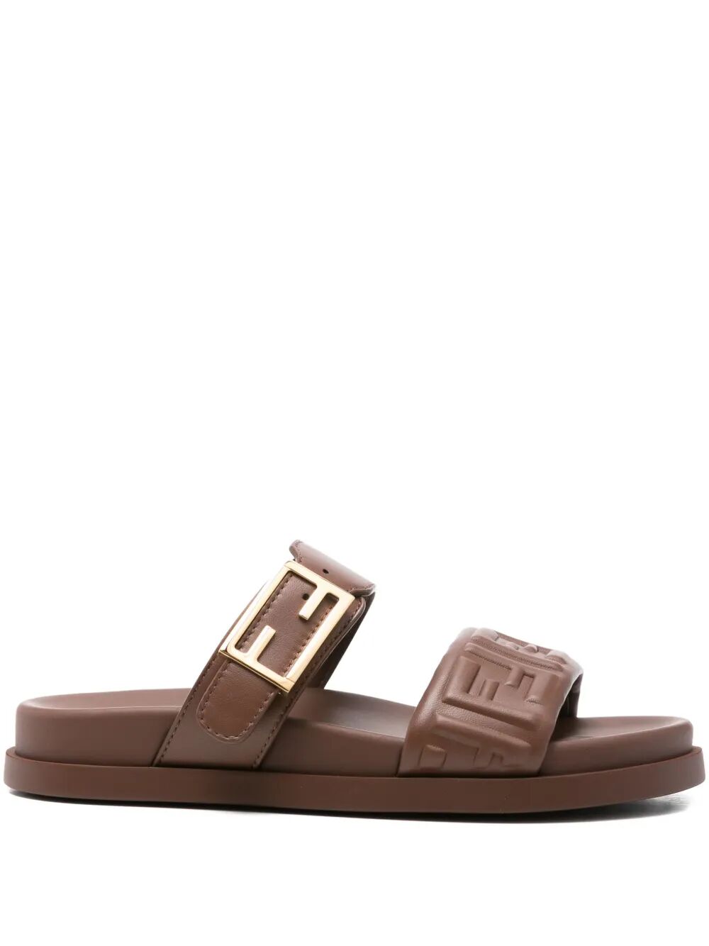 FENDI Double Band Slide with Decorative Buckle