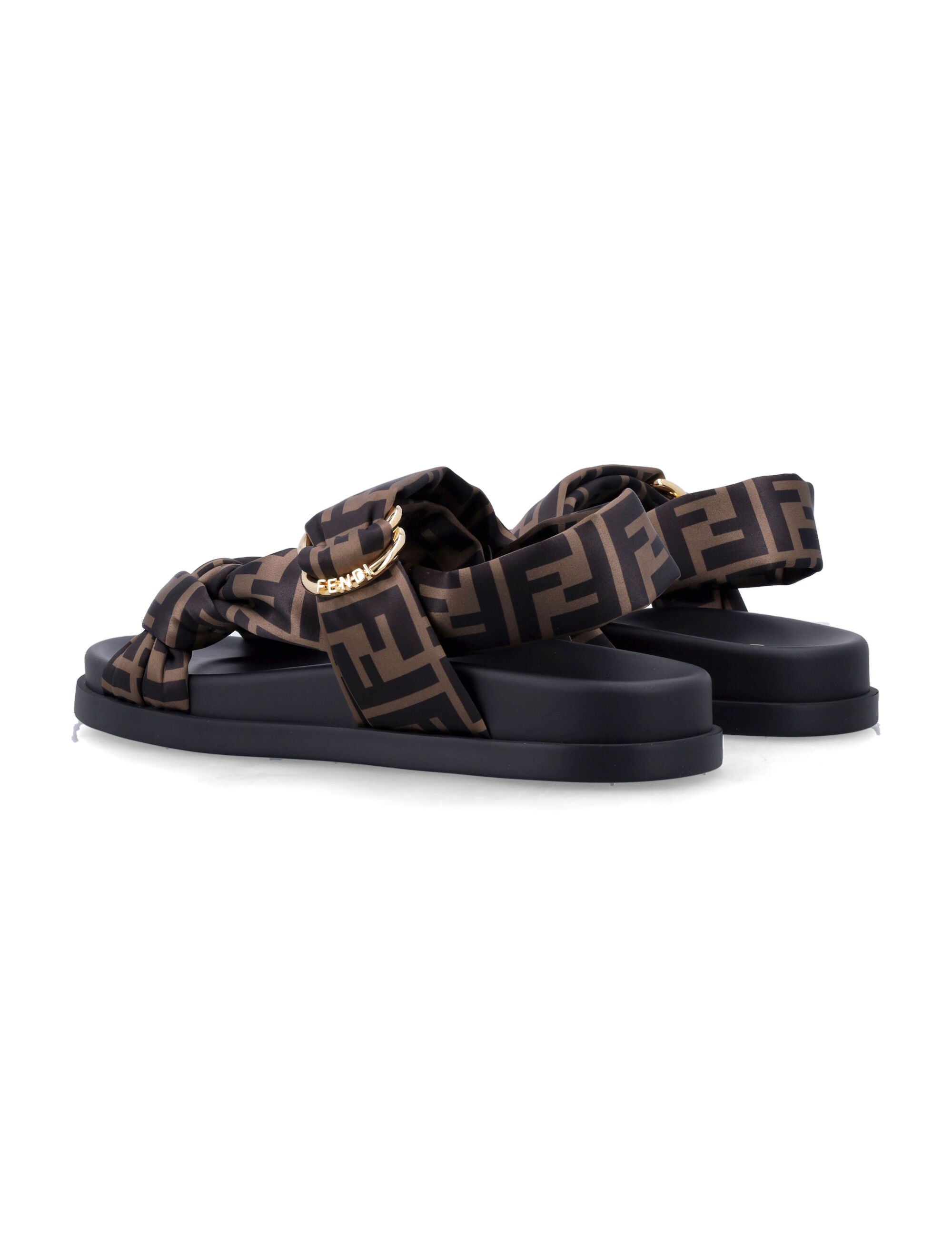 FENDI FF Logo Knotted Strap Sandals