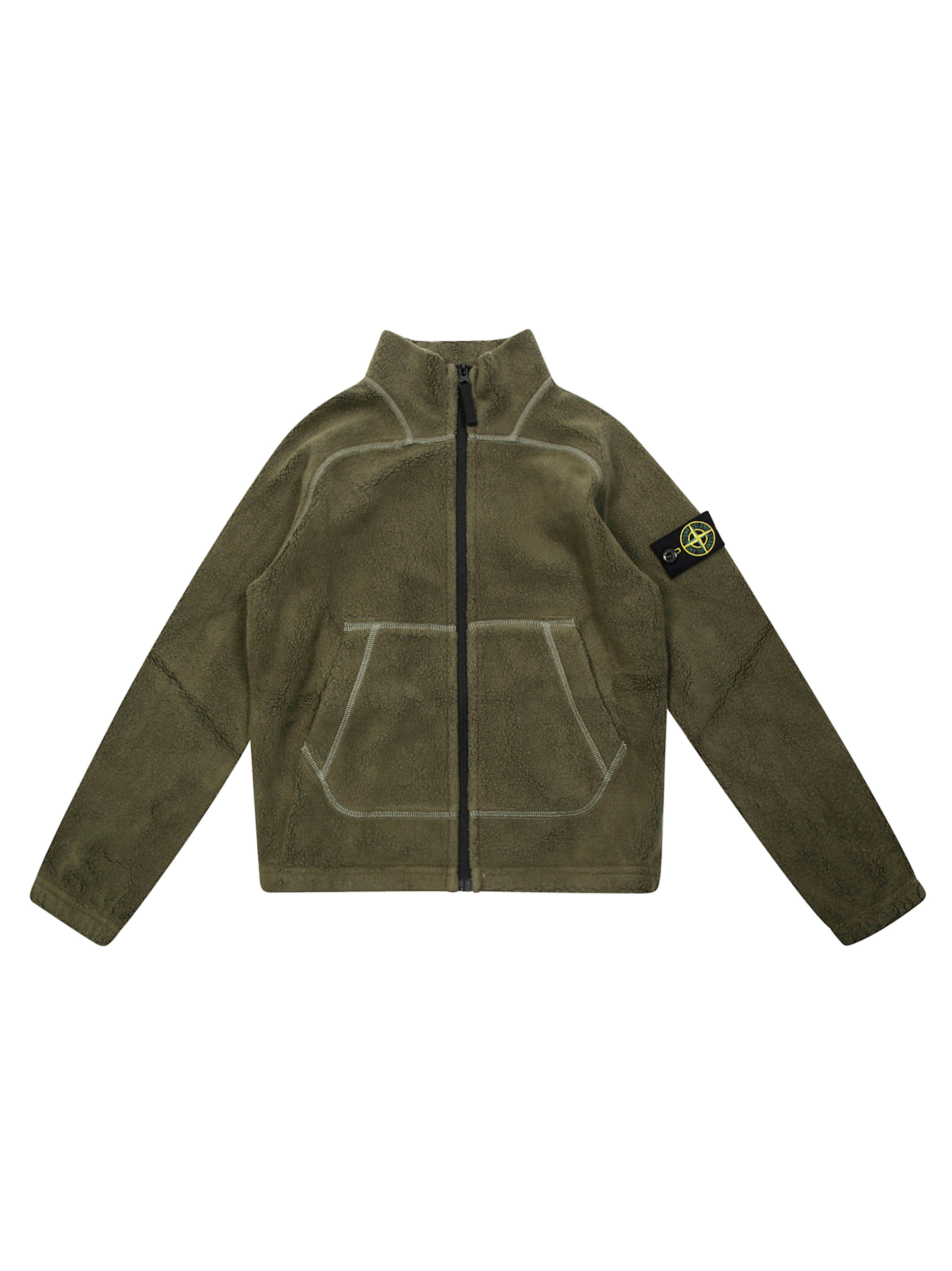 STONE ISLAND Mini Zip-Up Sweatshirt with Logo Badge