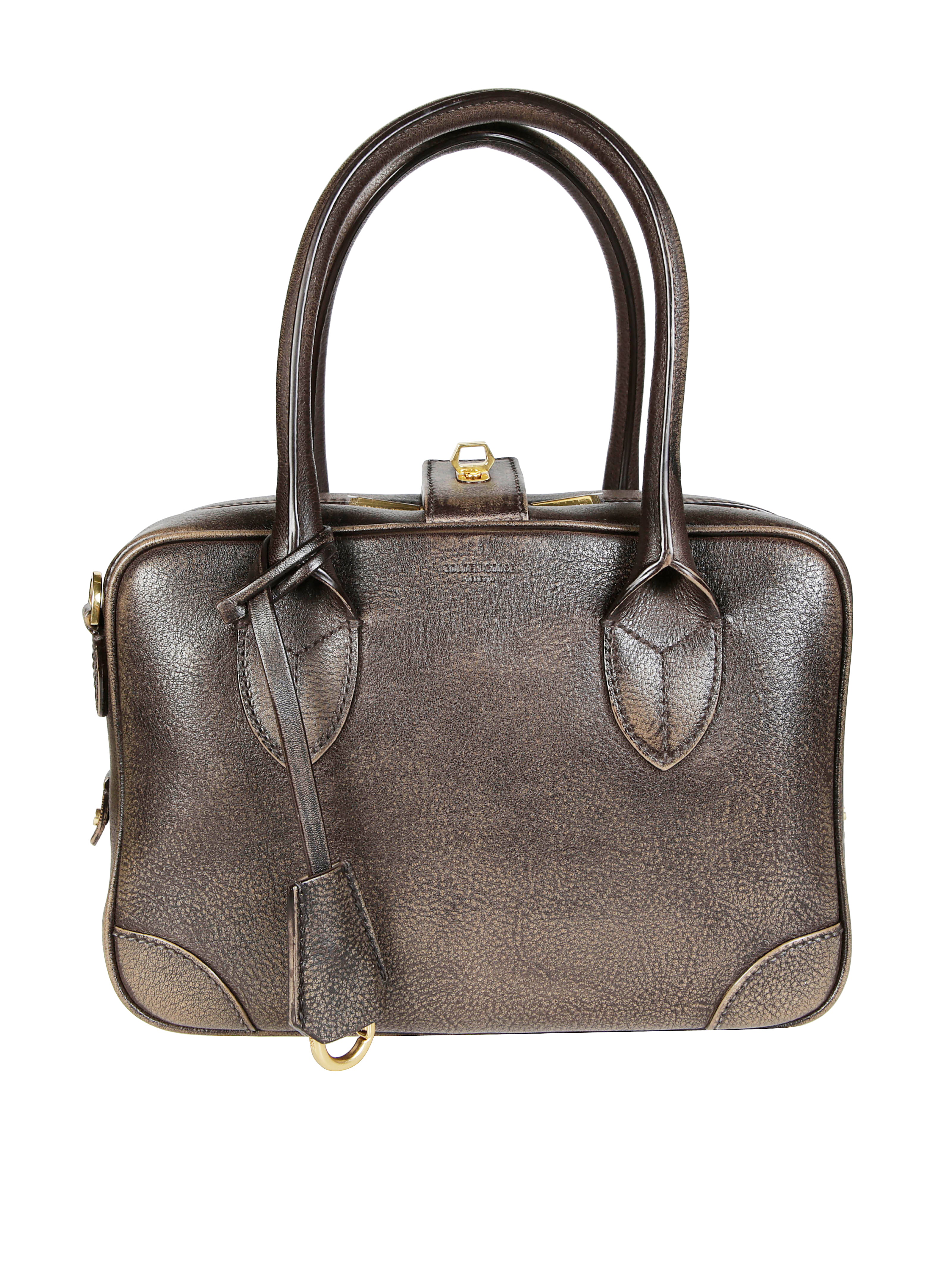 GOLDEN GOOSE Double Closure Mini Handbag with Key and Logo Detail