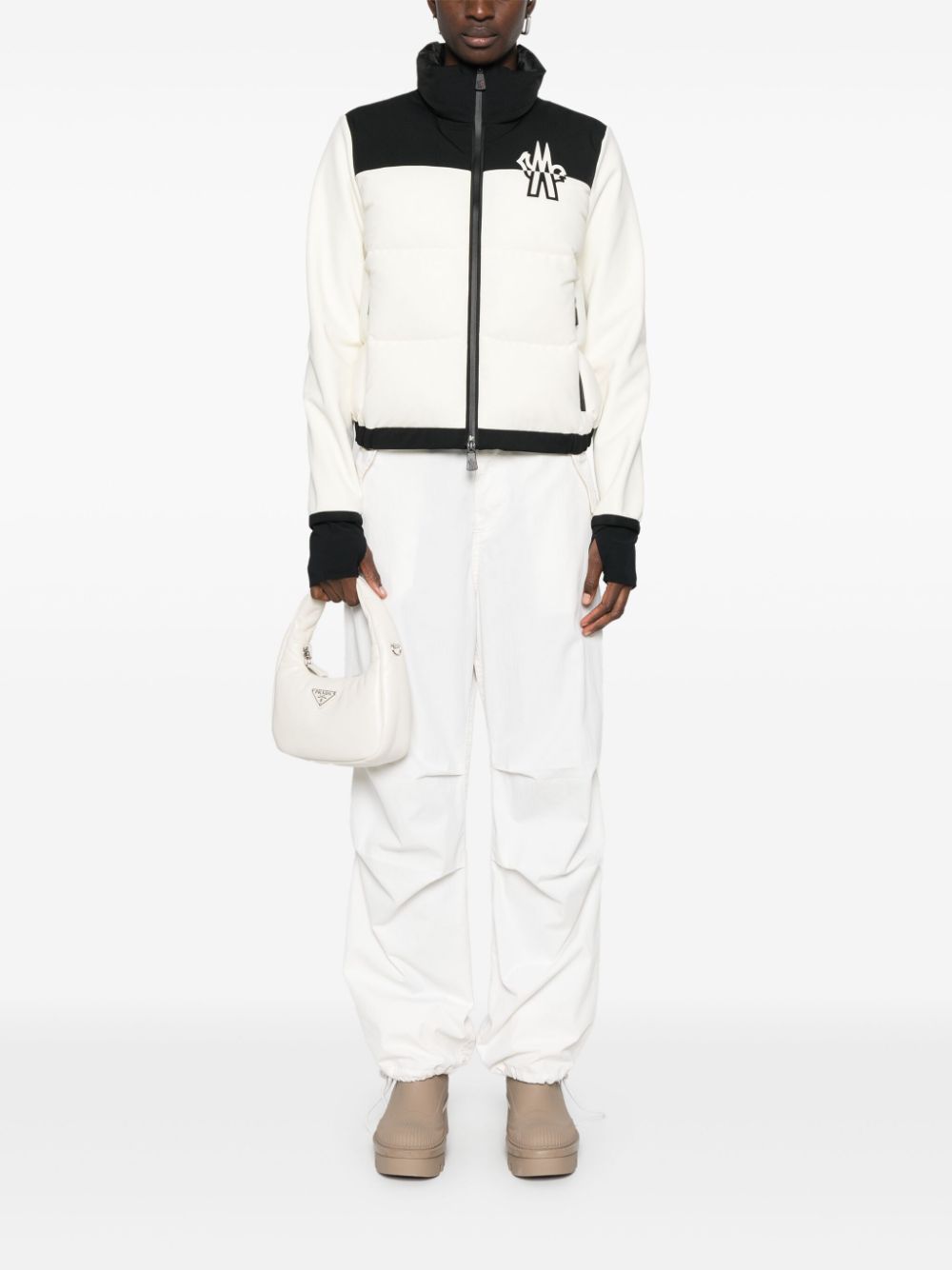 MONCLER GRENOBLE Padded Cardigan with Stand-Up Collar for Women