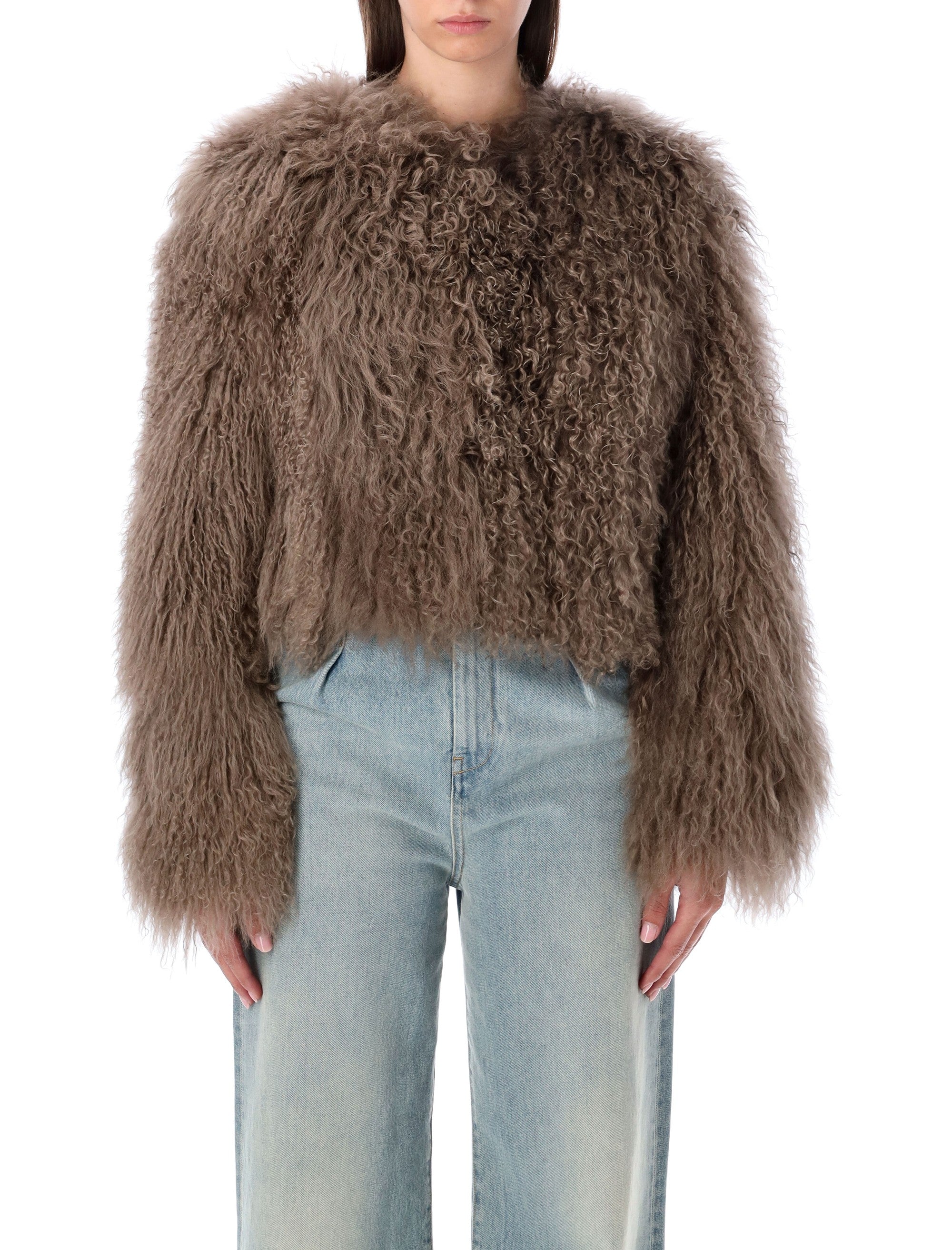 SWORD Mongolian Shearling Cropped Jacket