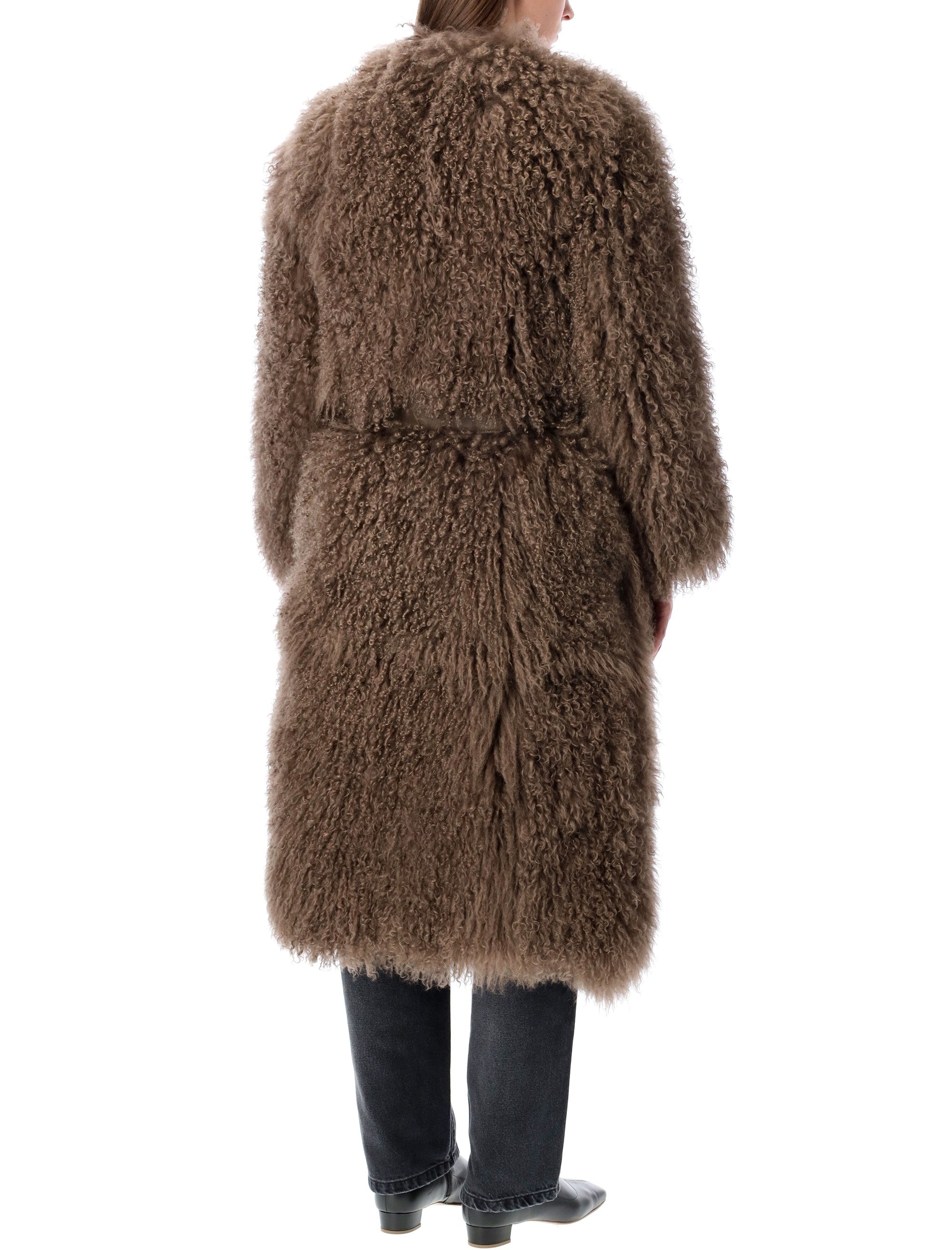 SWORD Luxurious Shearling Maxi Jacket - Size S