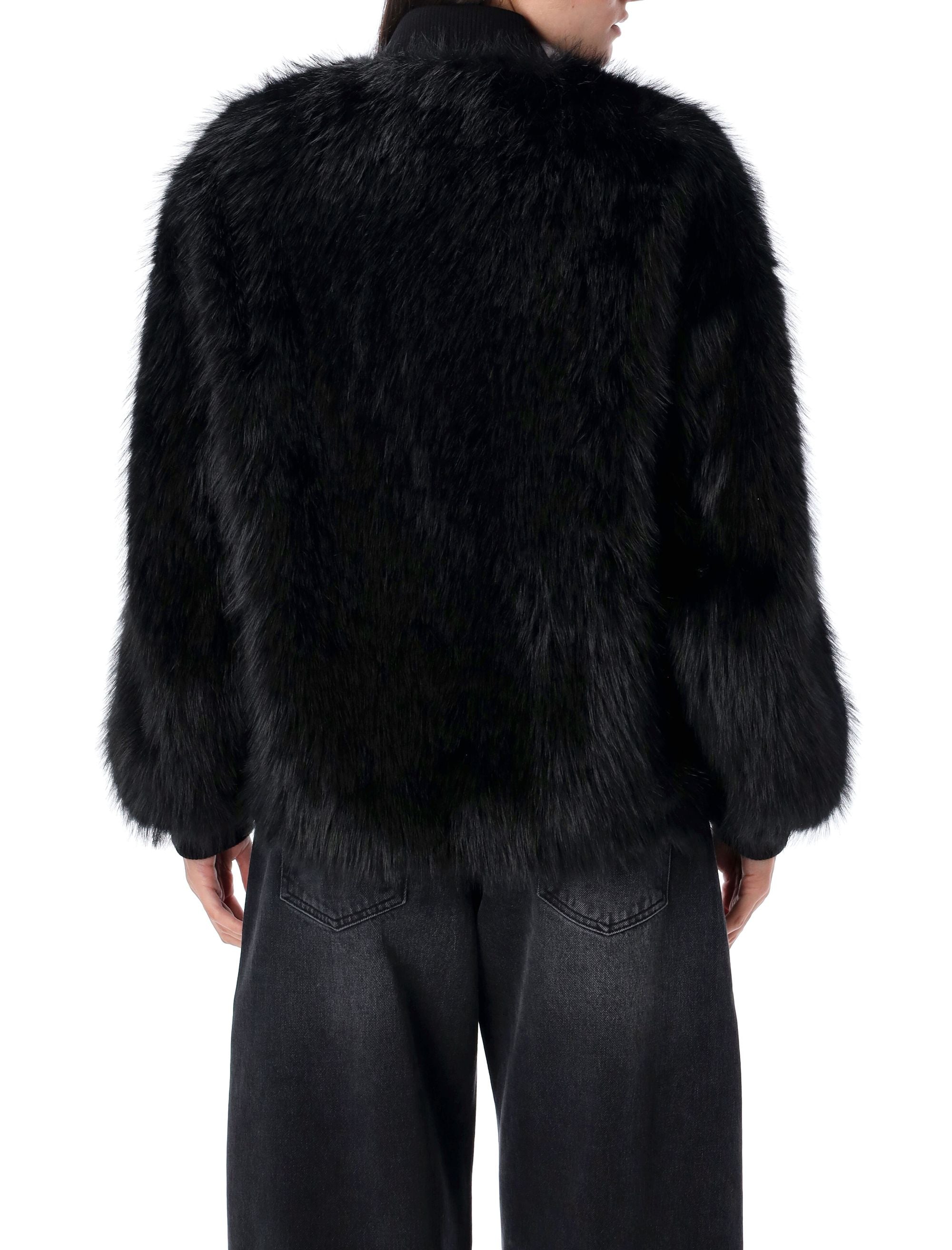 SWORD Eco-Fur Bomber Jacket - Size 40