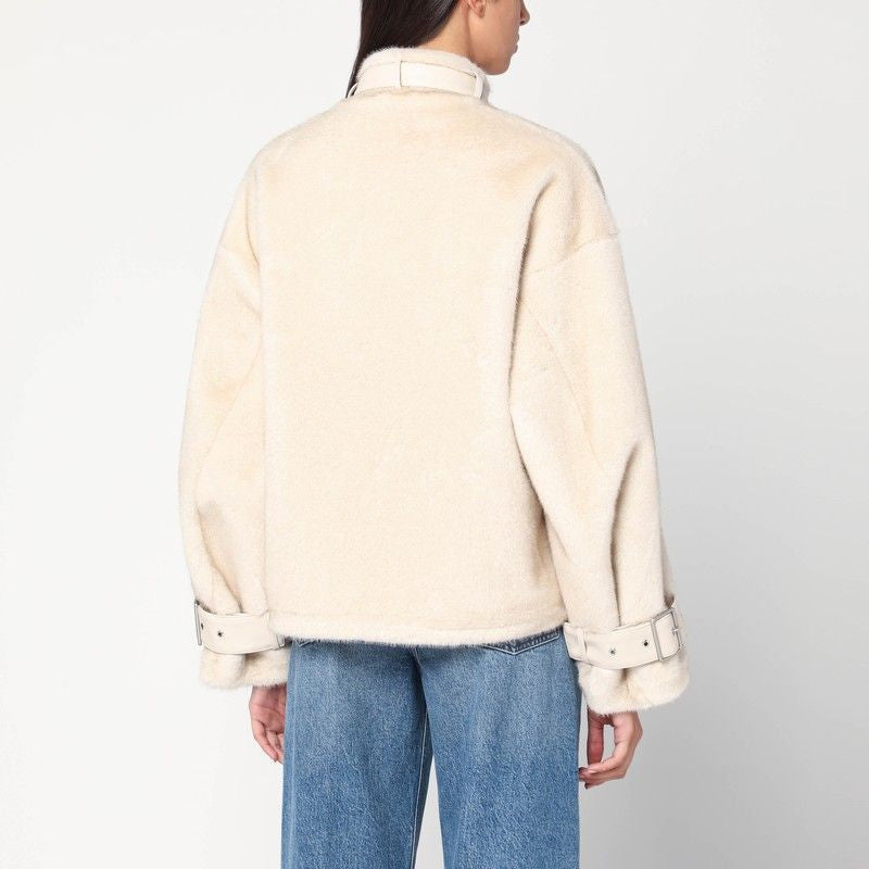 SWORD Ivory Eco Fur Bomber Jacket