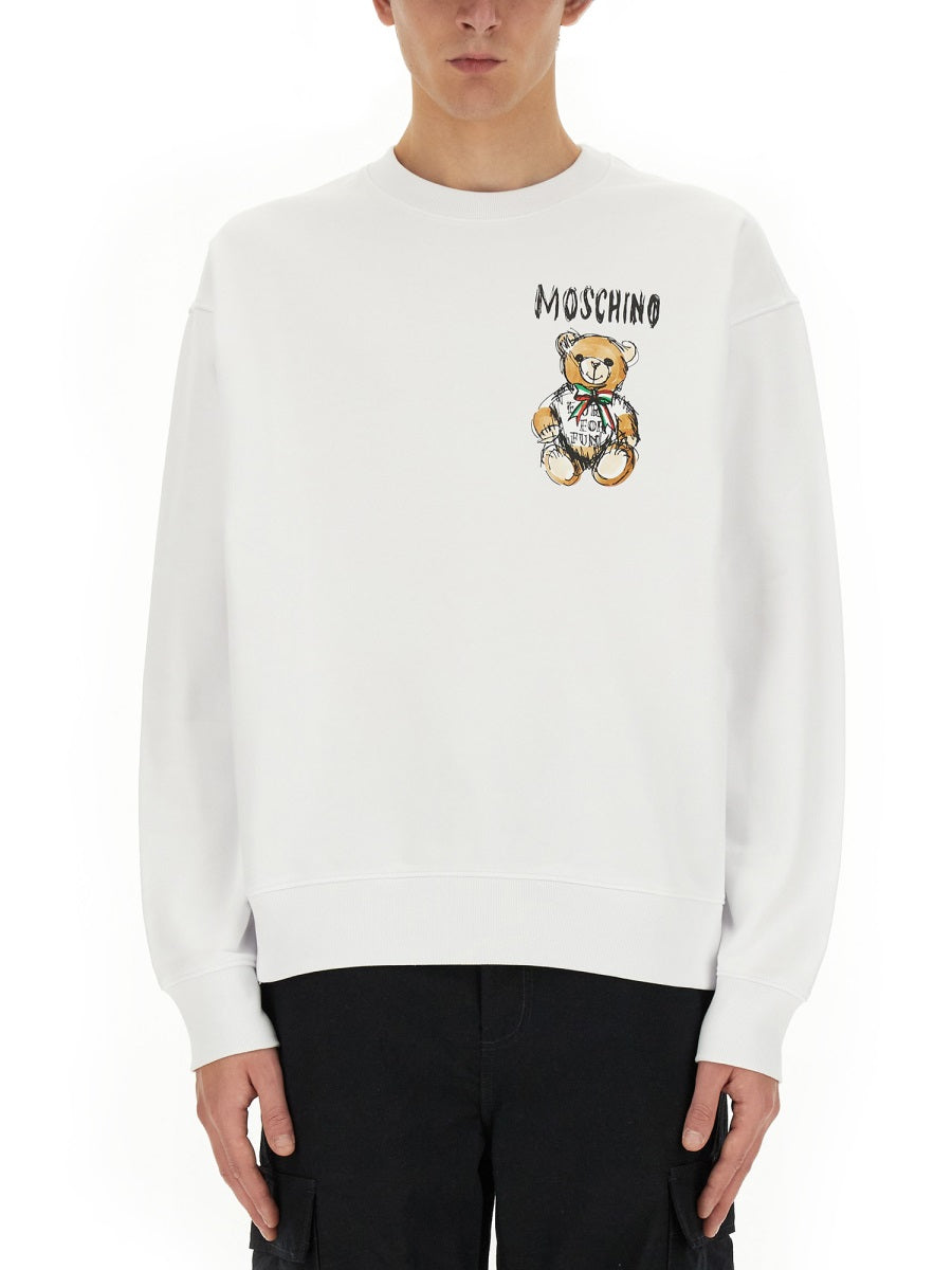 MOSCHINO Drawn Teddy Bear Sweatshirt - Size 48