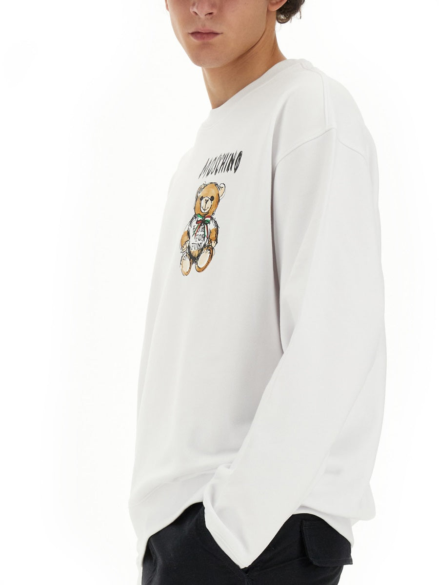 MOSCHINO Drawn Teddy Bear Sweatshirt - Size 48