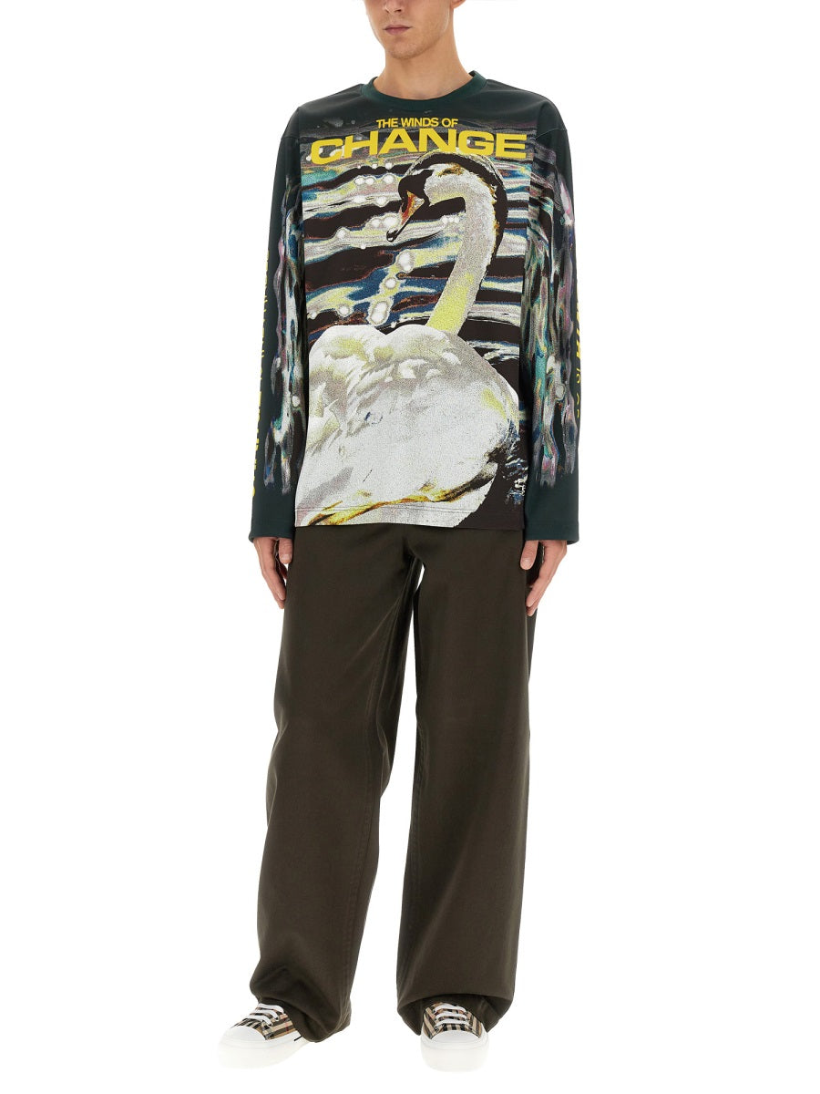 BURBERRY Wide-Leg Cotton Trousers for Men - FW23 Collection