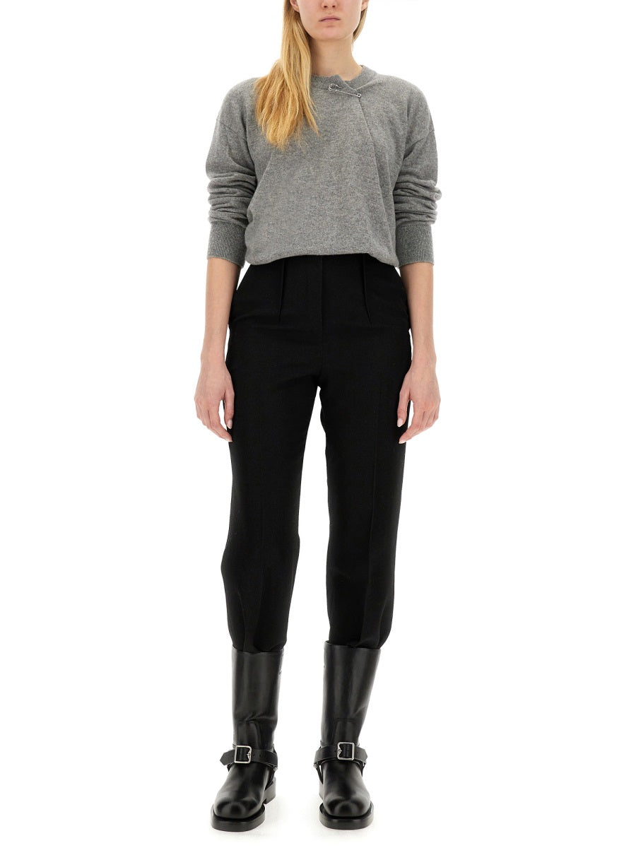 BURBERRY Cashmere Sweater with Kilt Pin - Regular Fit