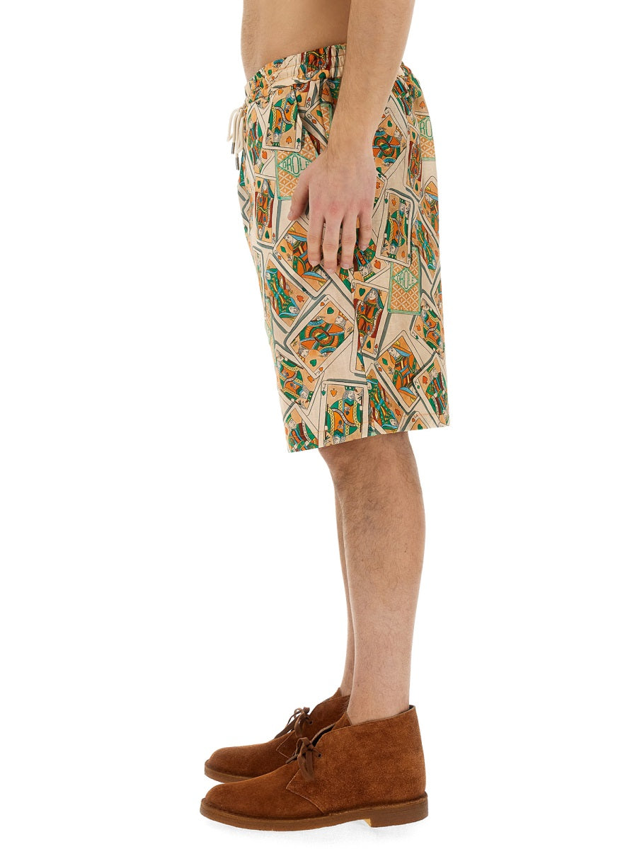 DRÔLE DE MONSIEUR Men's Bermuda Shorts with Print - Size L
