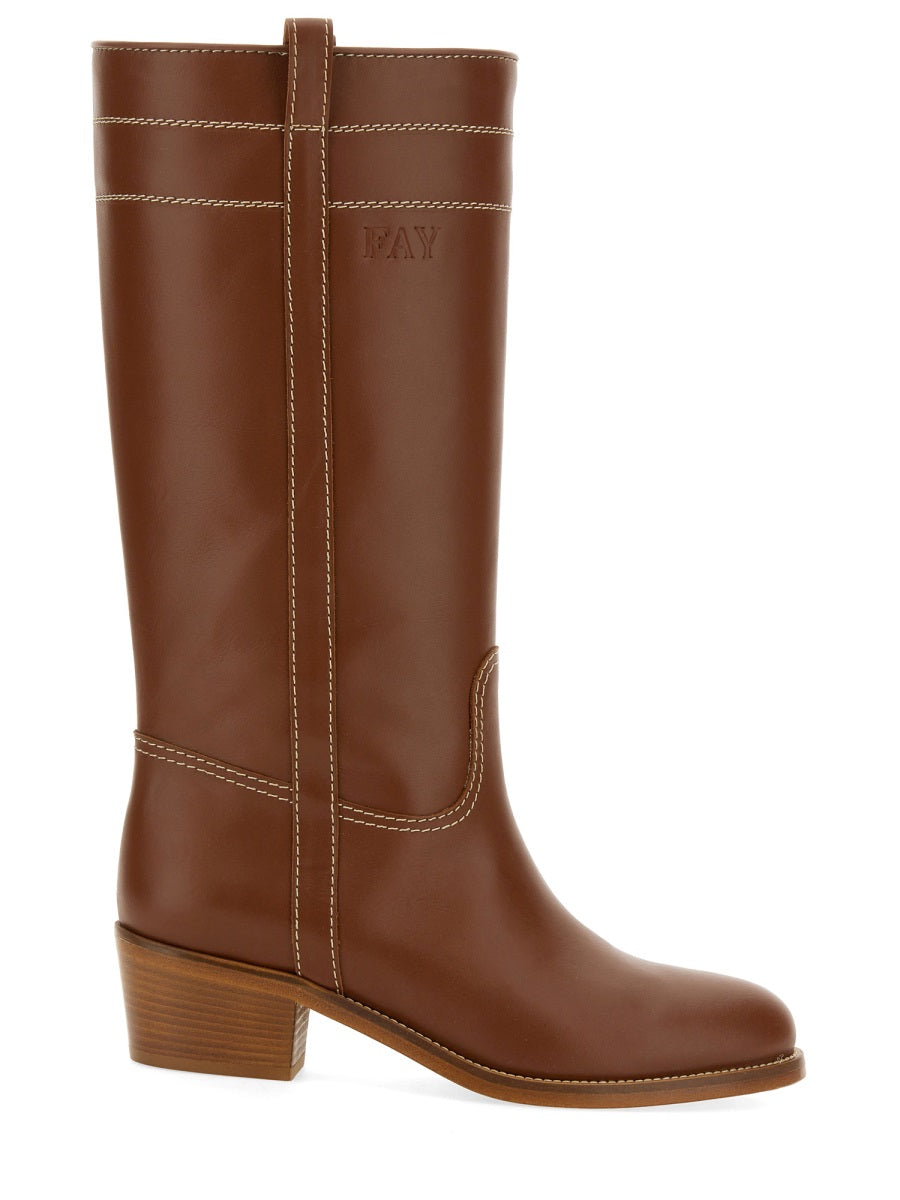 FAY Women's 100% Leather Boots for Spring/Summer 2025