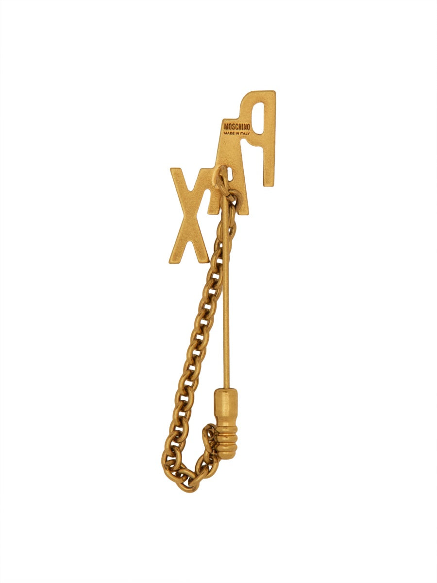 MOSCHINO COUTURE Chic Couture Brooch with Chain