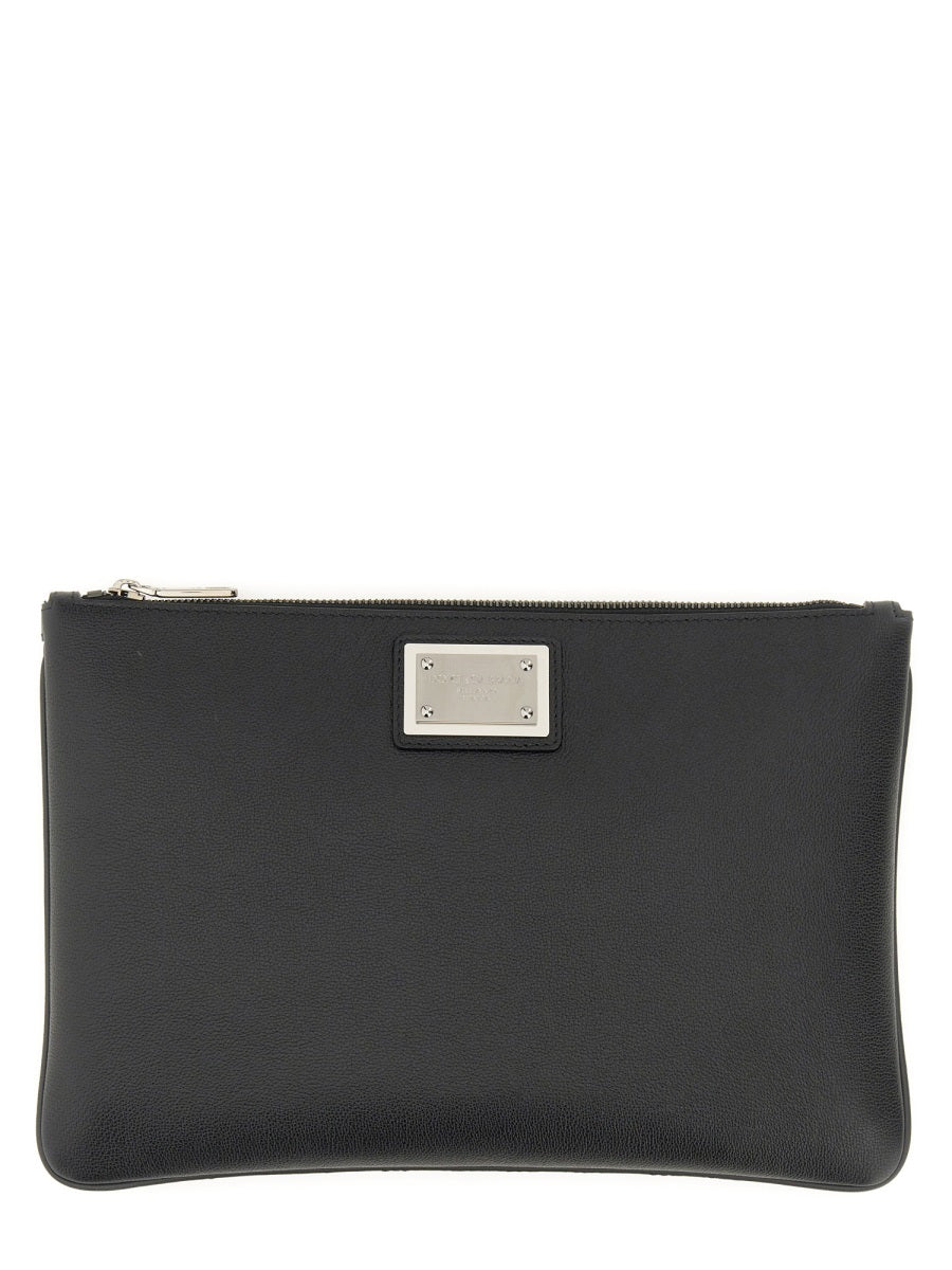 DOLCE & GABBANA Sophisticated Logo Plaque Mini Clutch